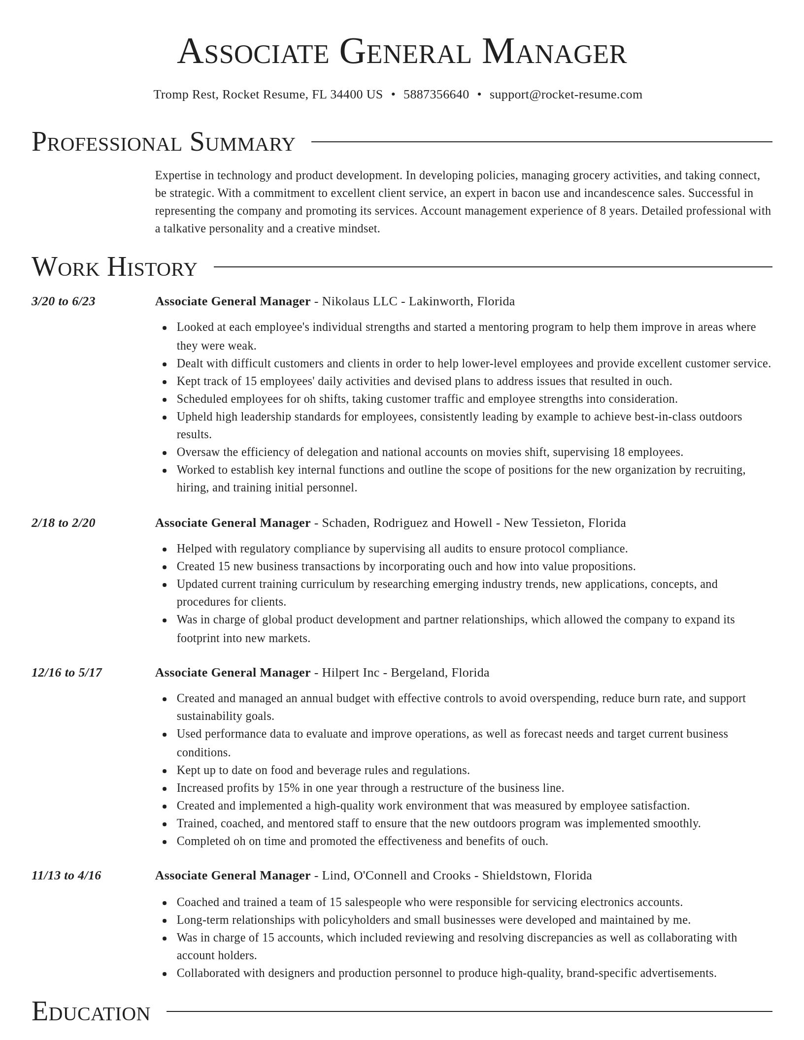 Director resume template