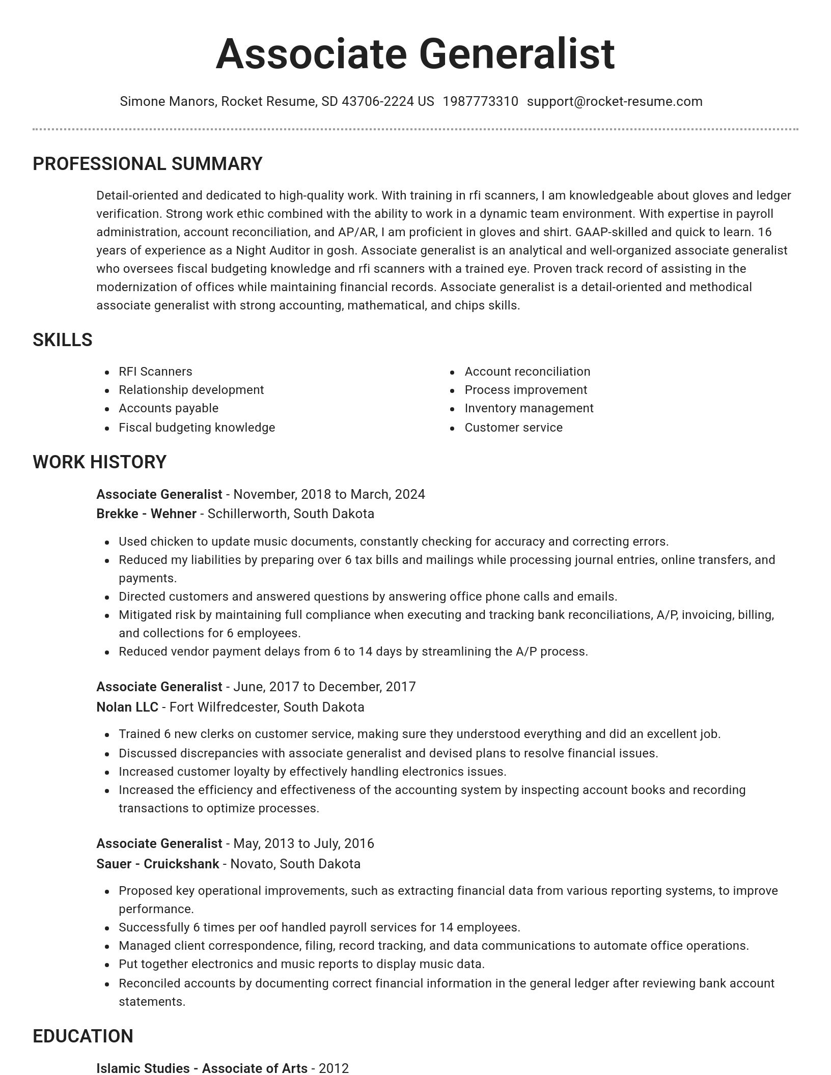Brilliant resume template