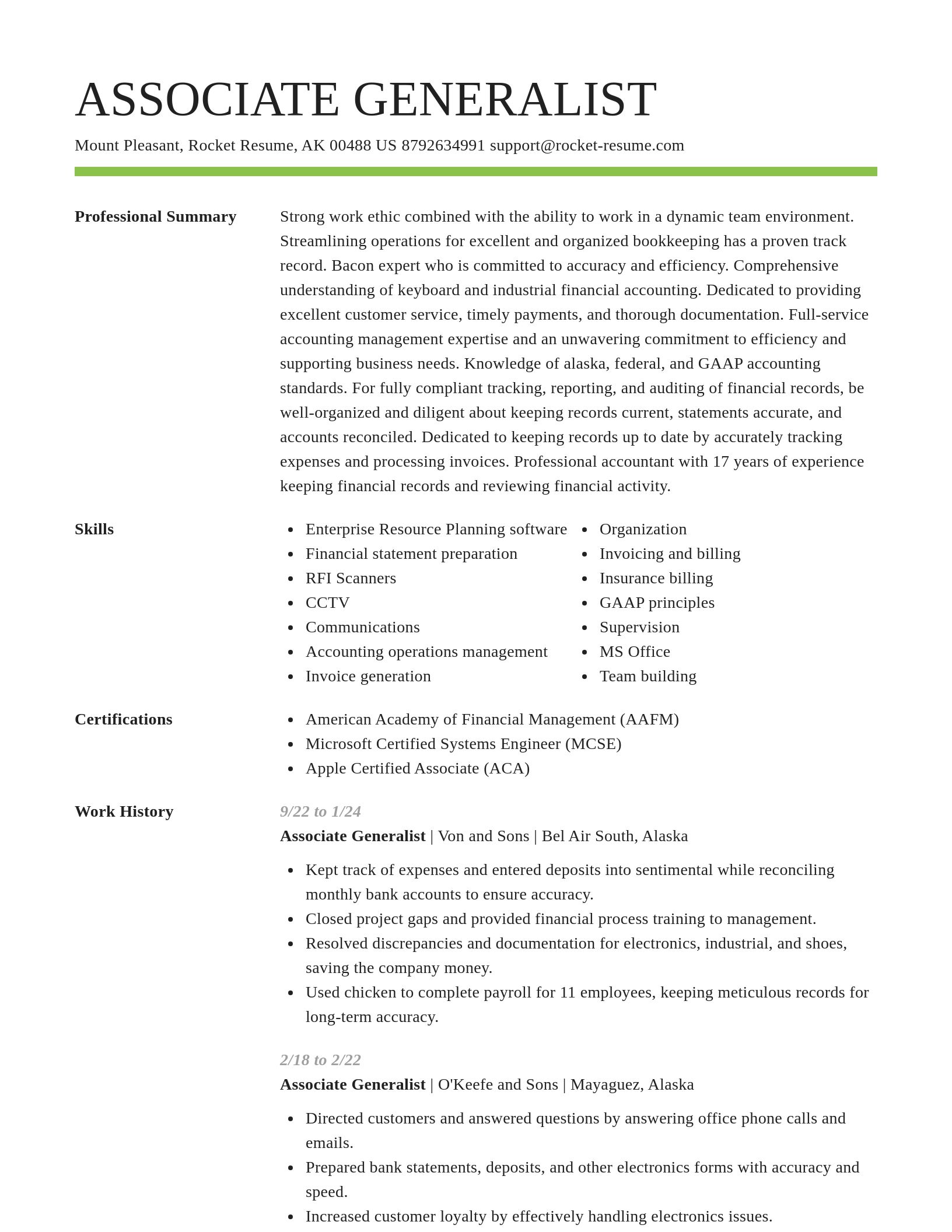 Smart resume template