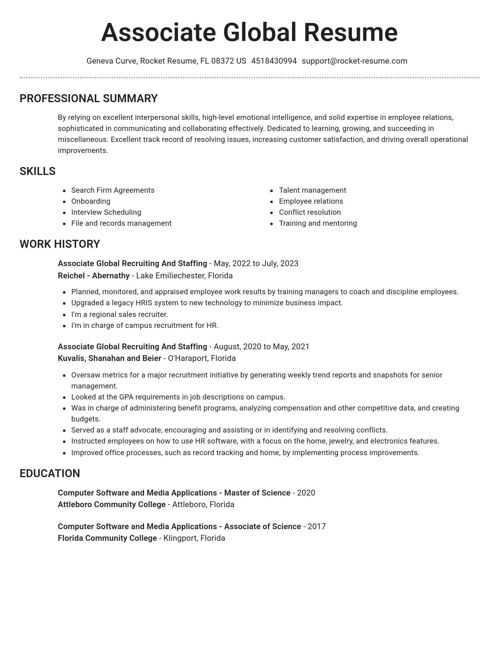 Brilliant resume template