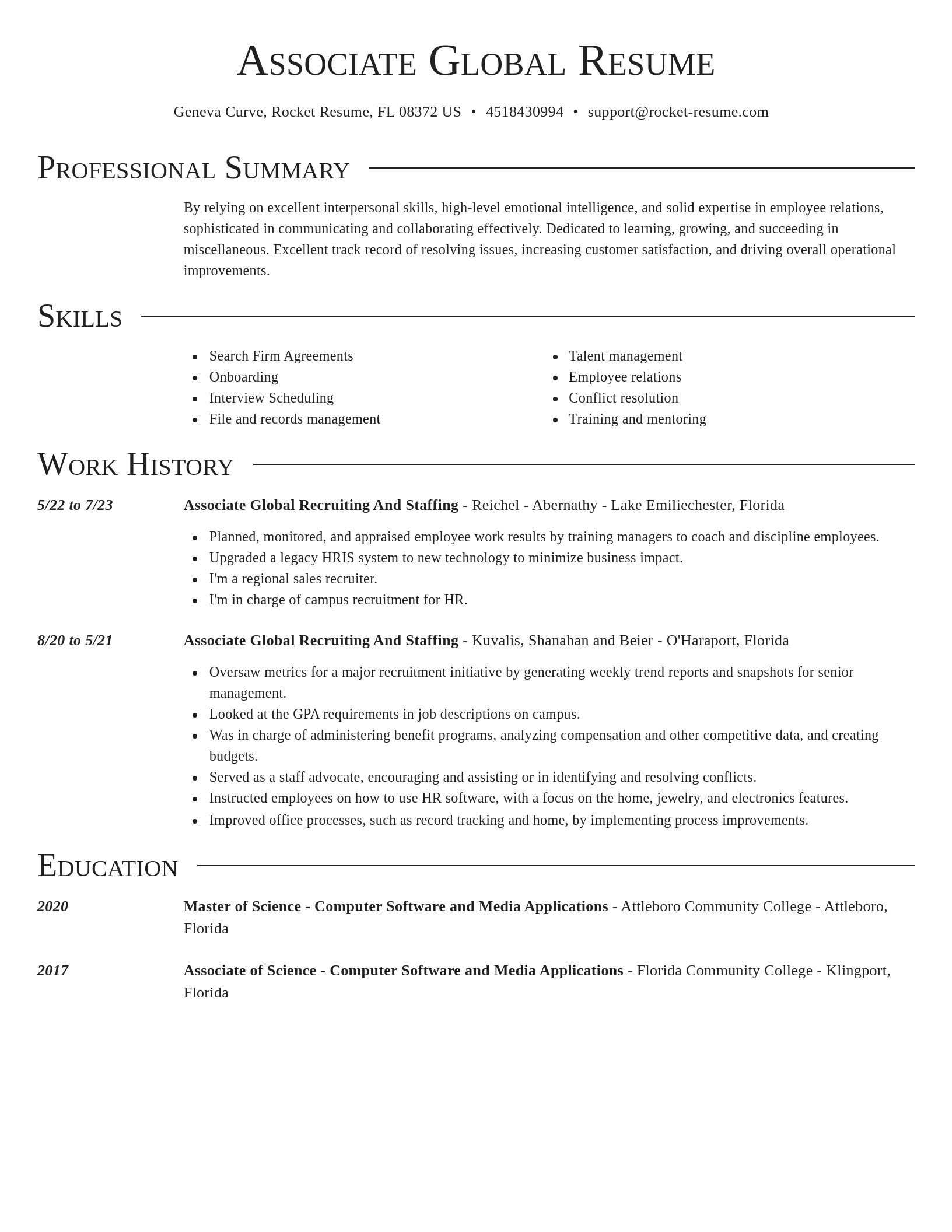 Director resume template