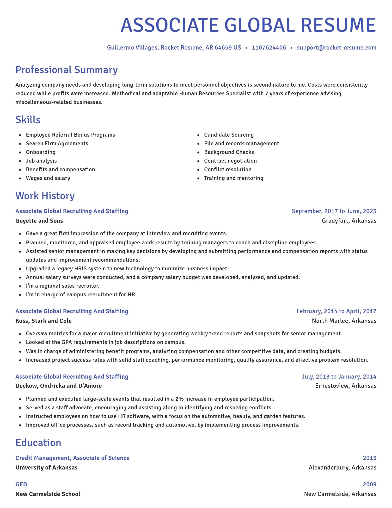 Novel resume template