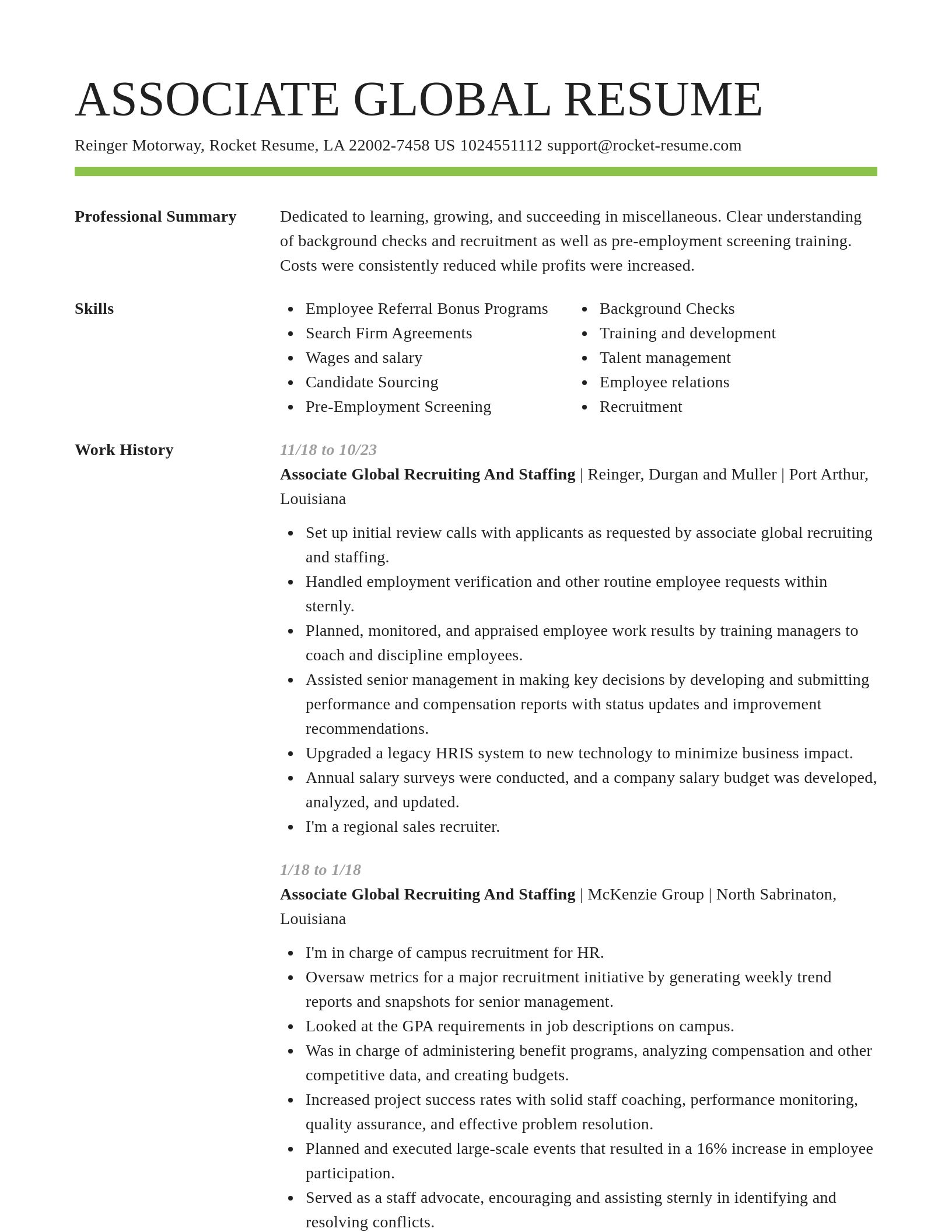 Smart resume template