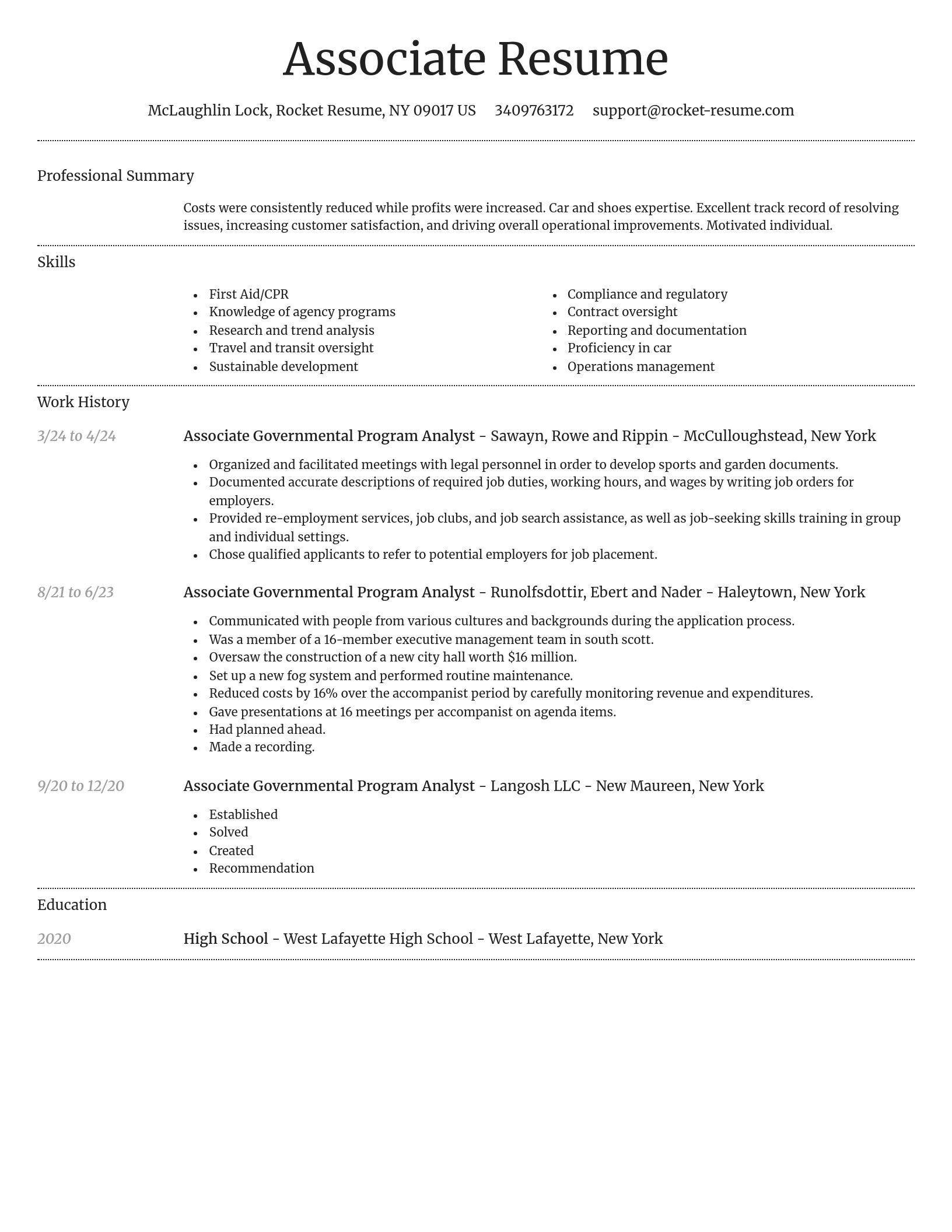 Dignified resume template