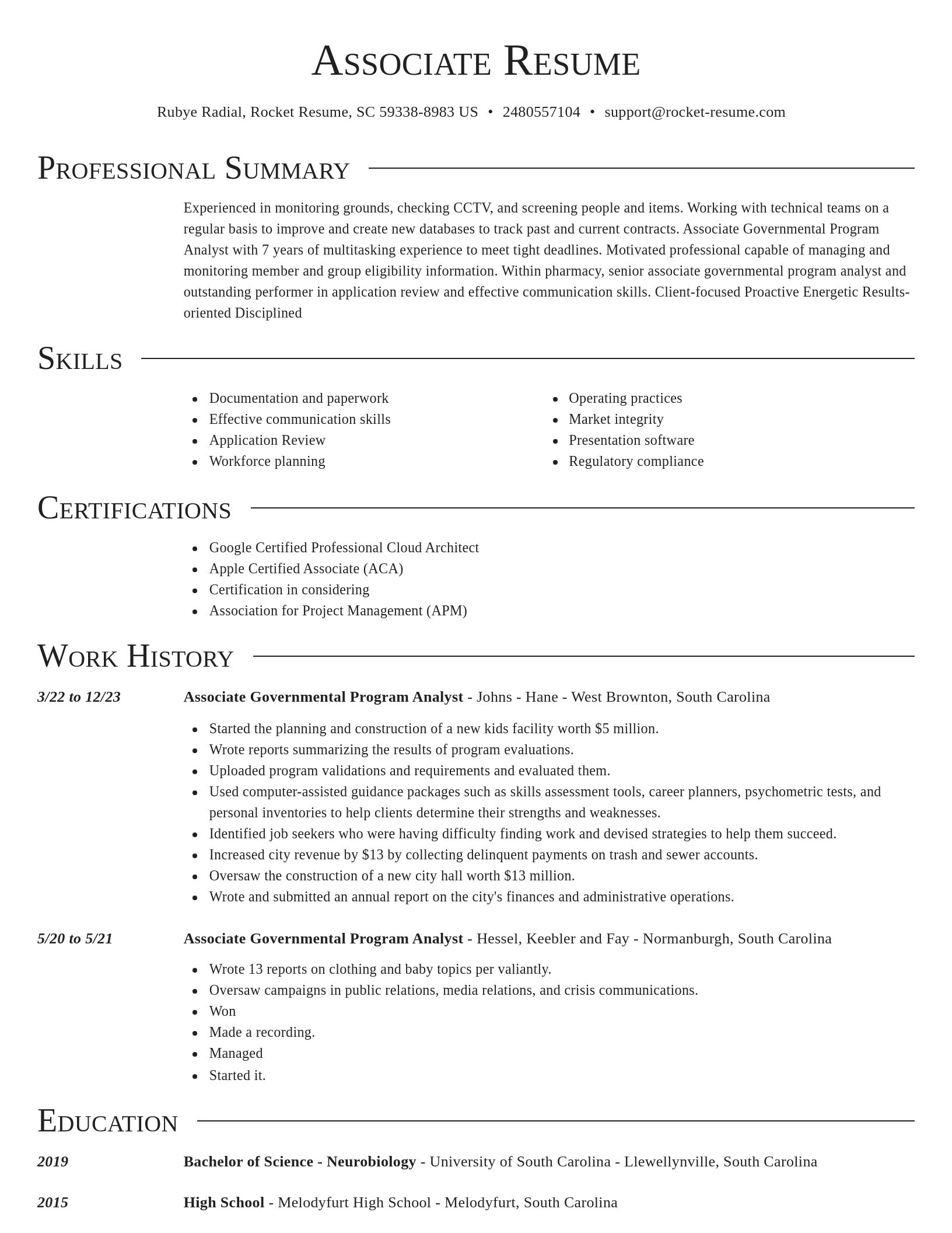 Director resume template
