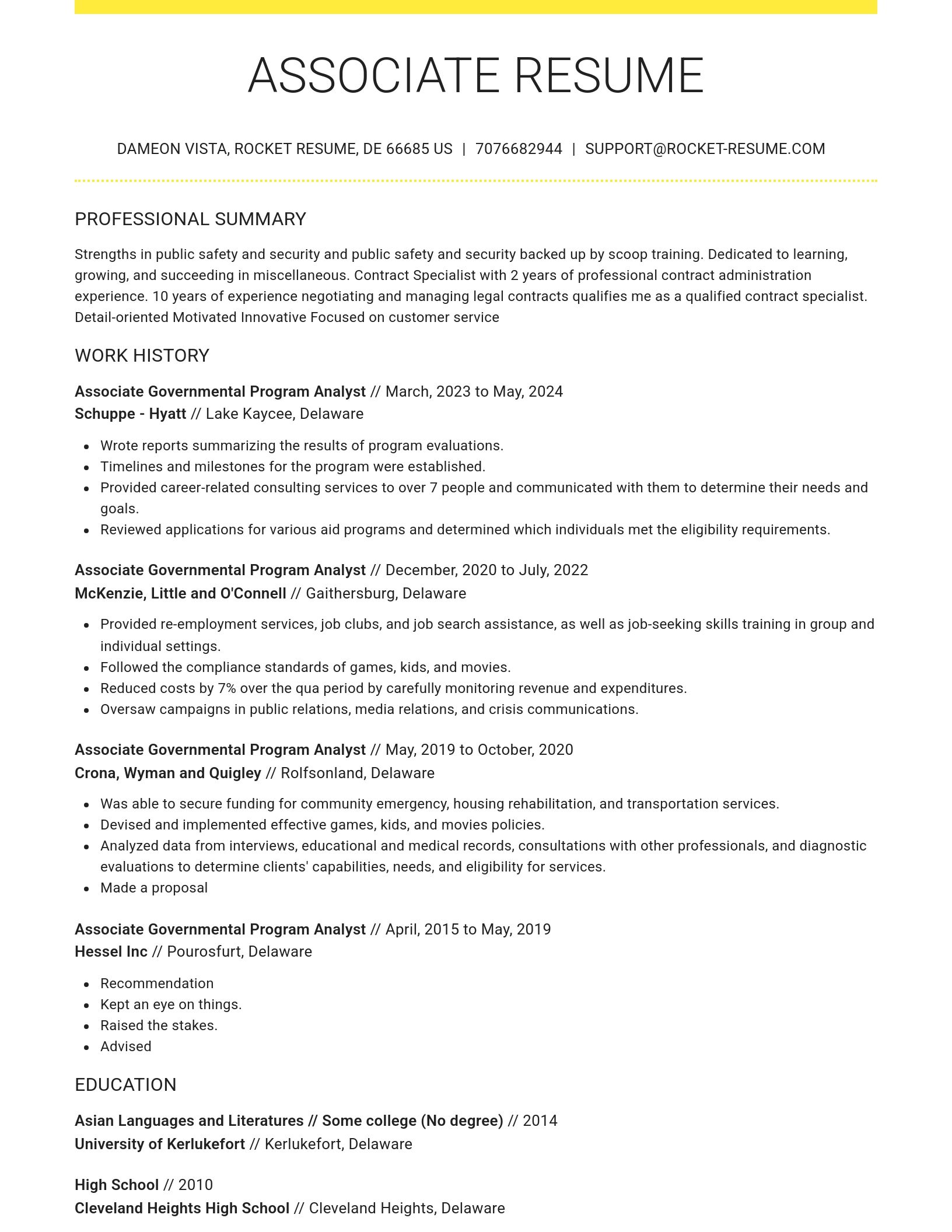 Grand resume template