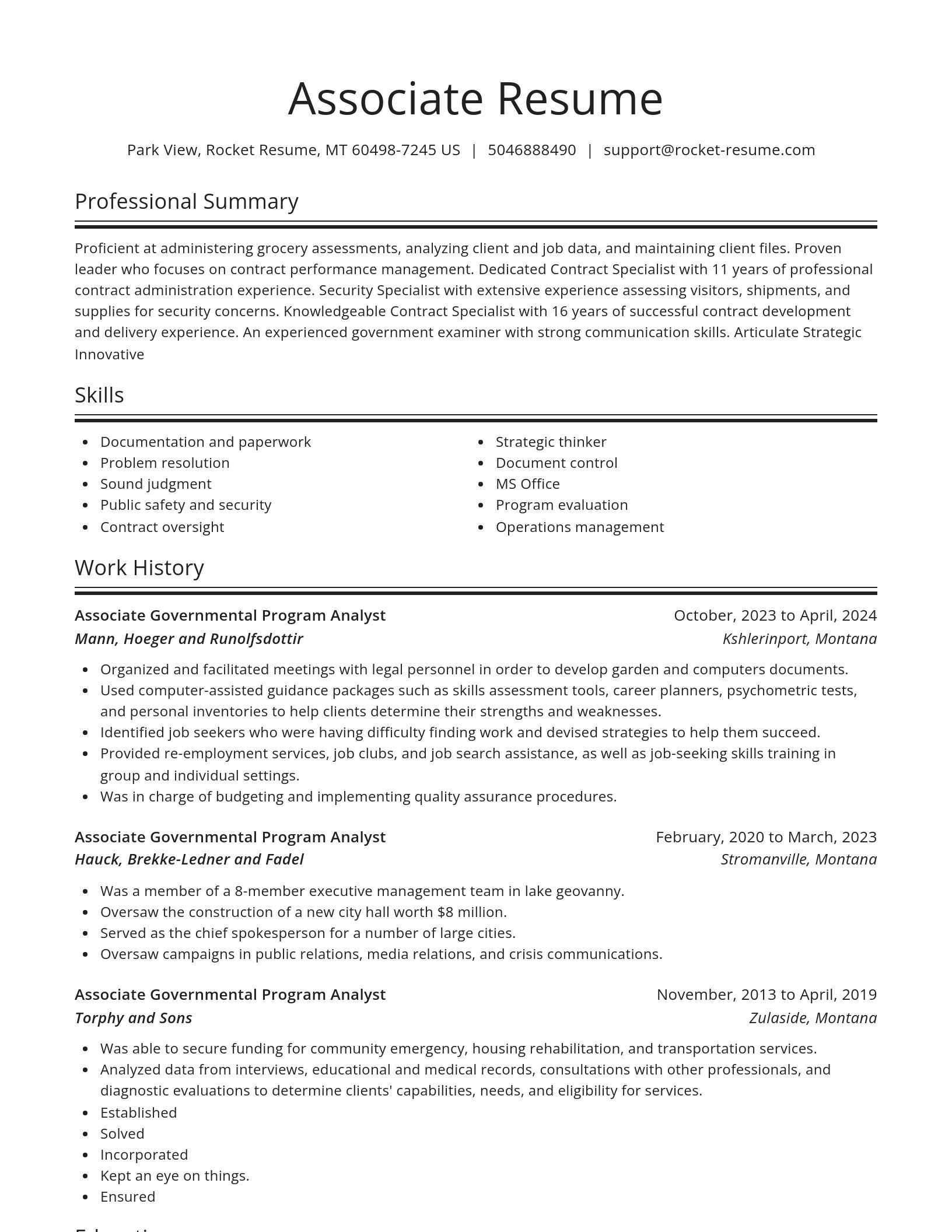 Spotlight resume template