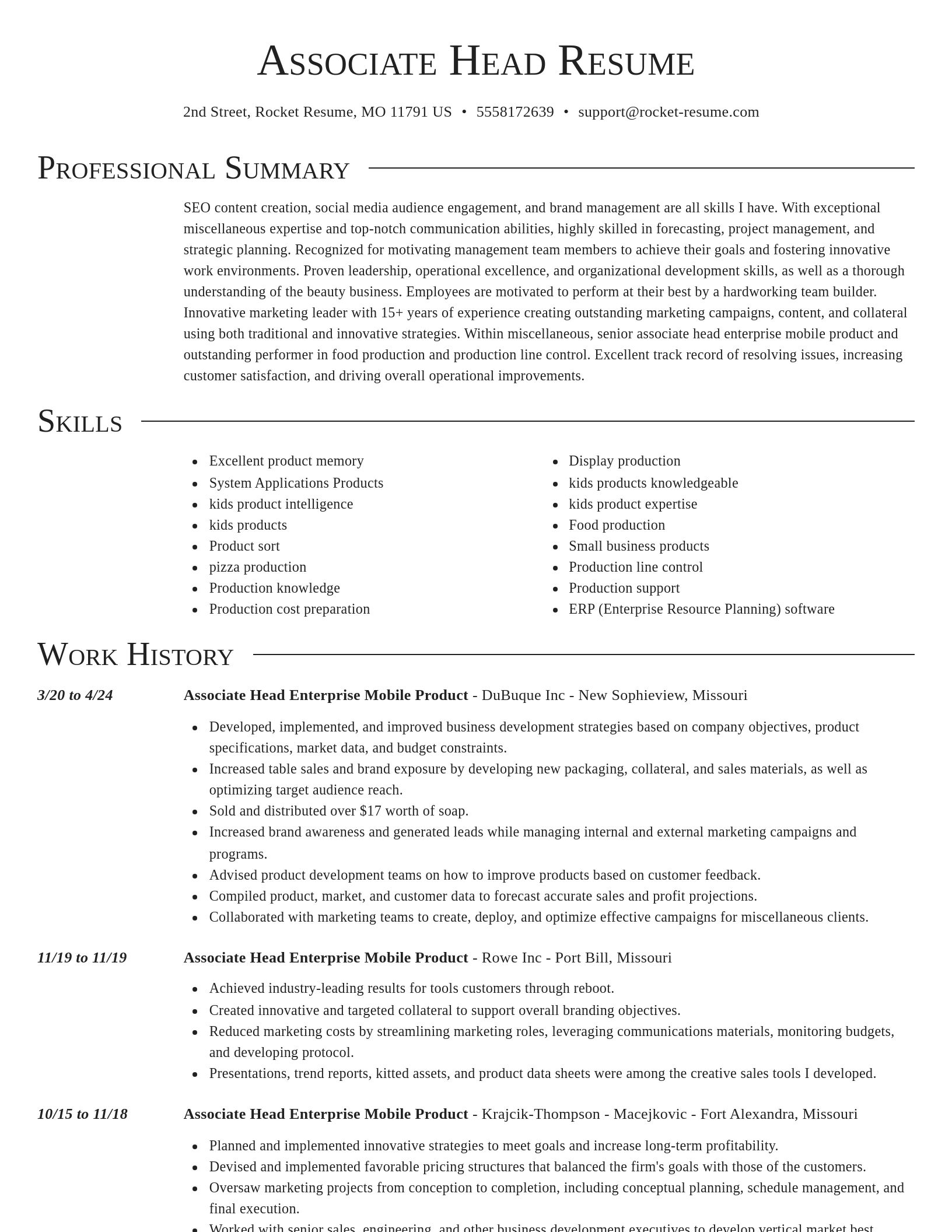 Director resume template