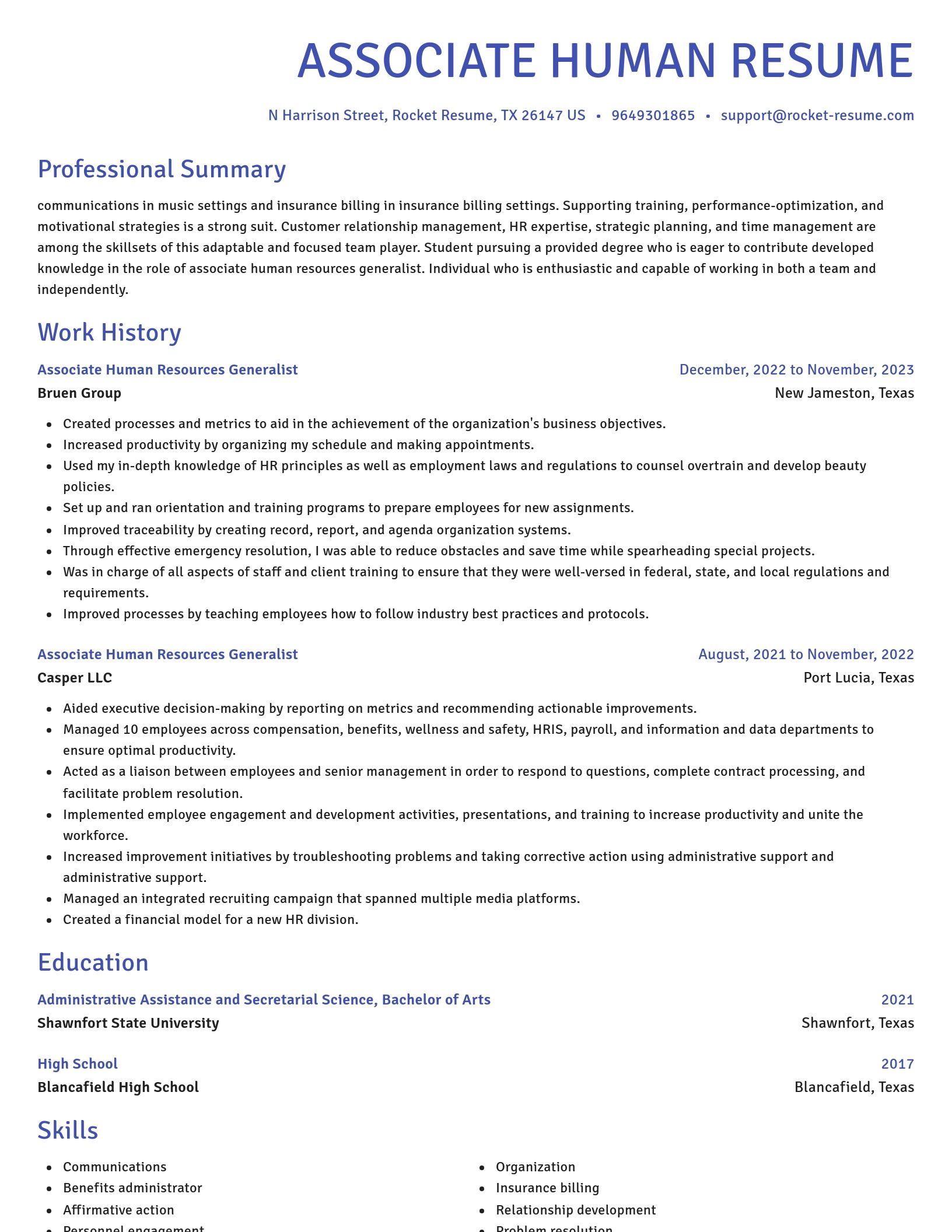 Novel resume template