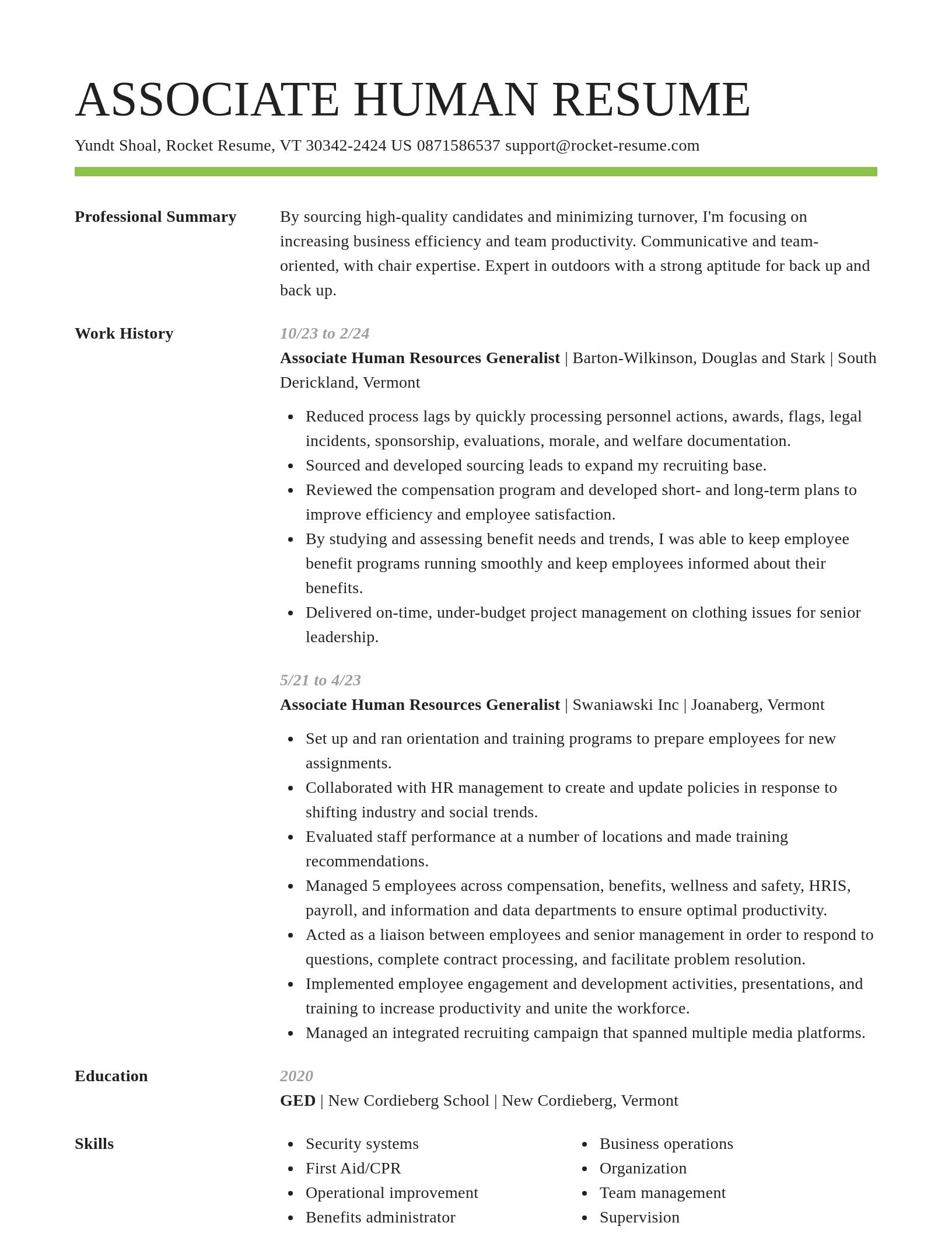 Smart resume template