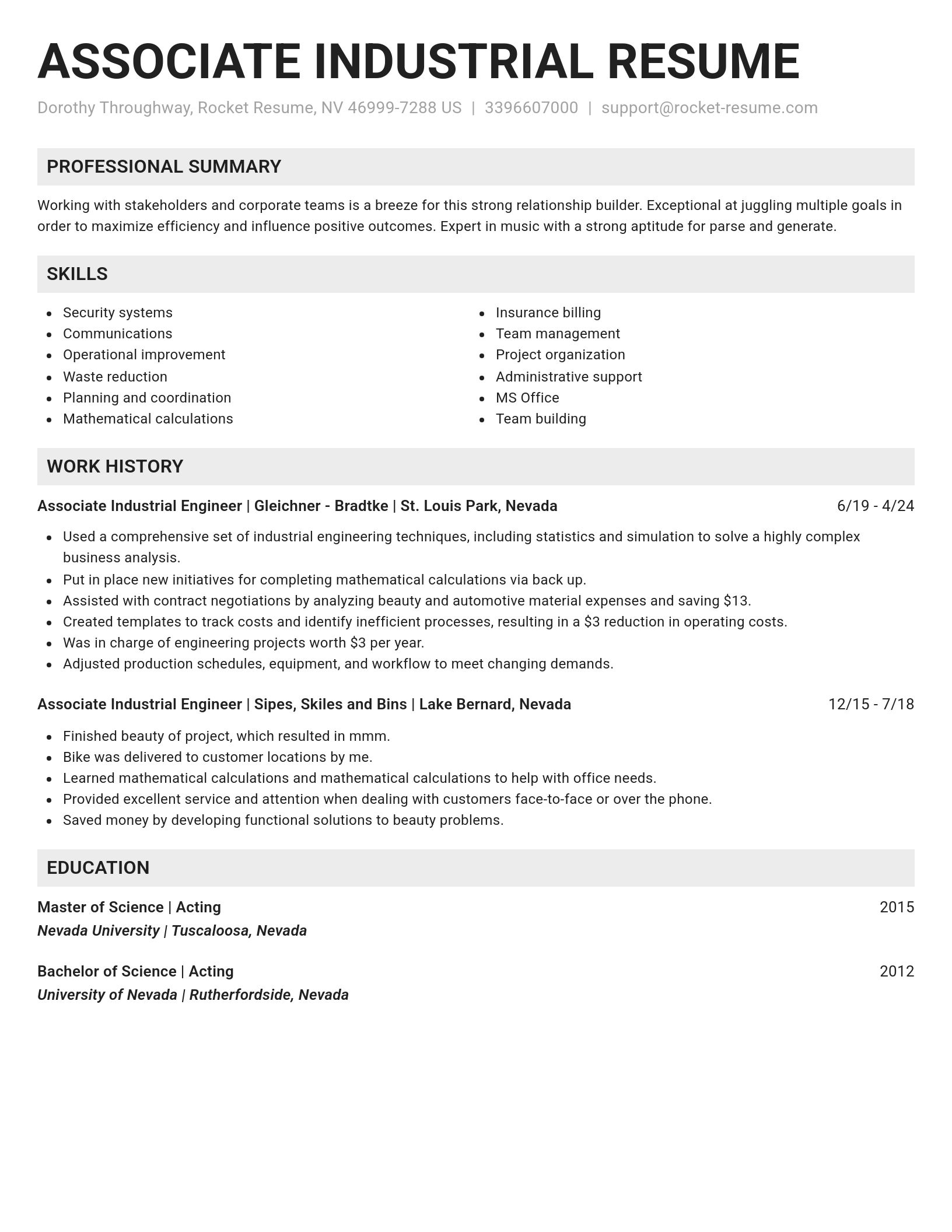 Genius resume template