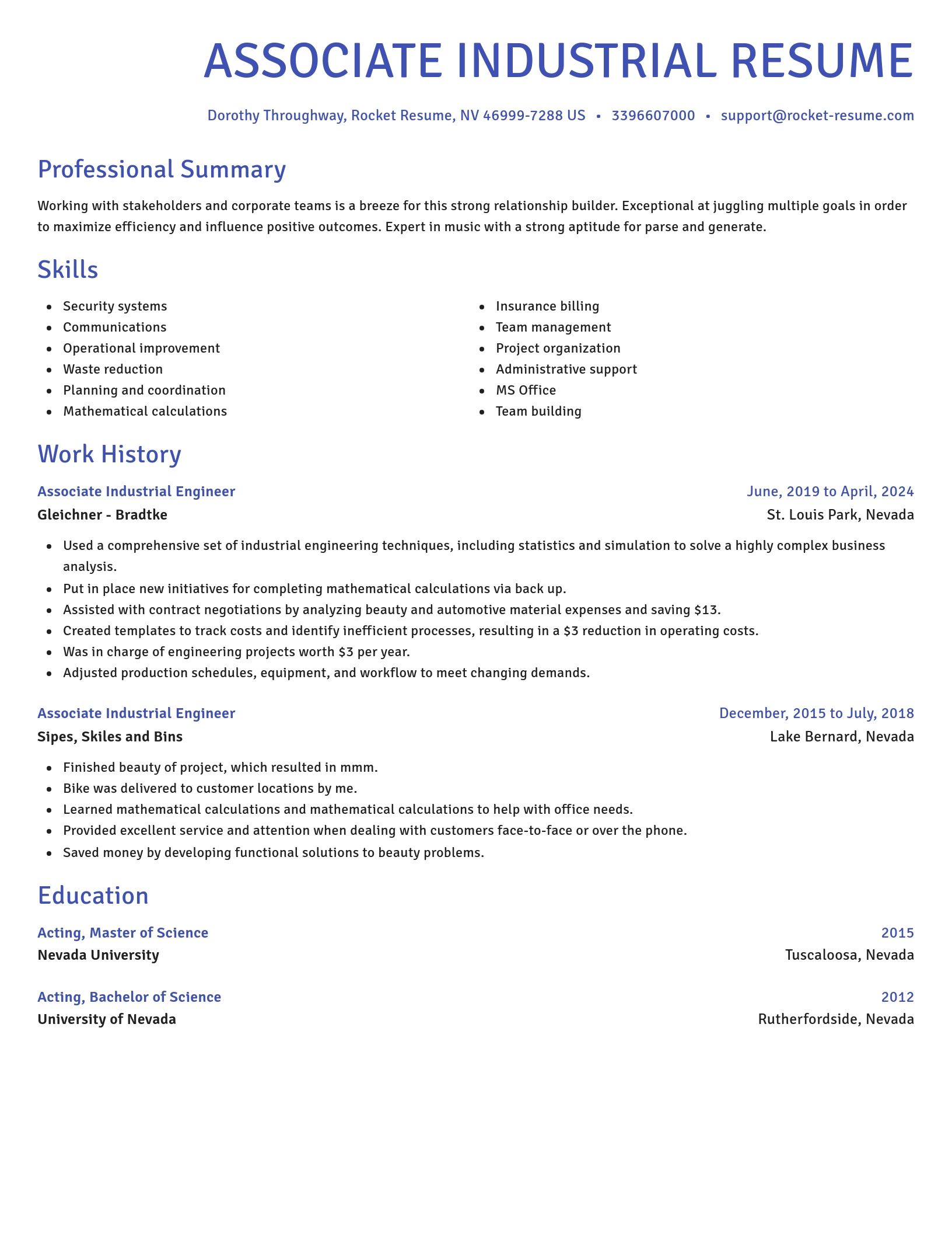 Novel resume template
