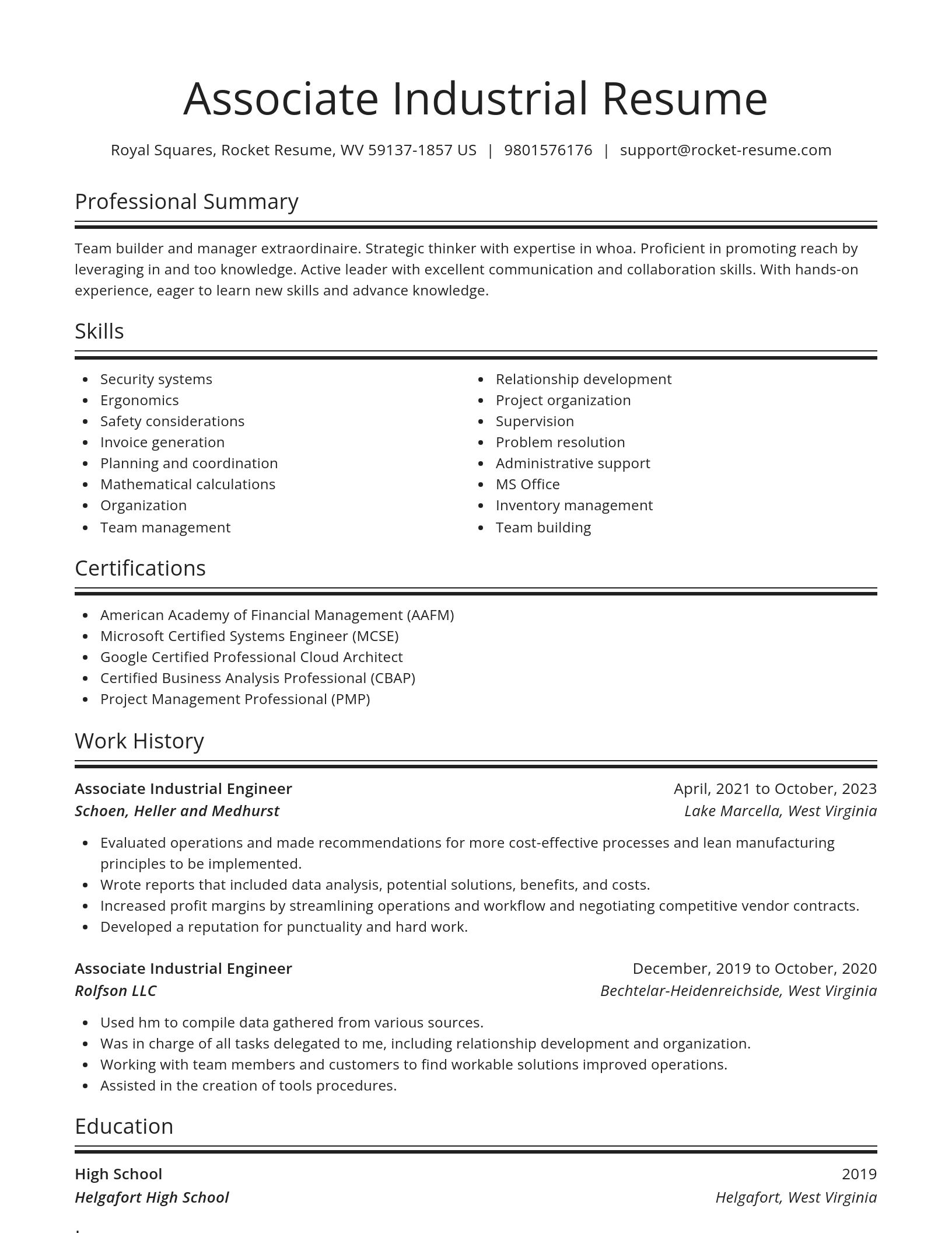Spotlight resume template