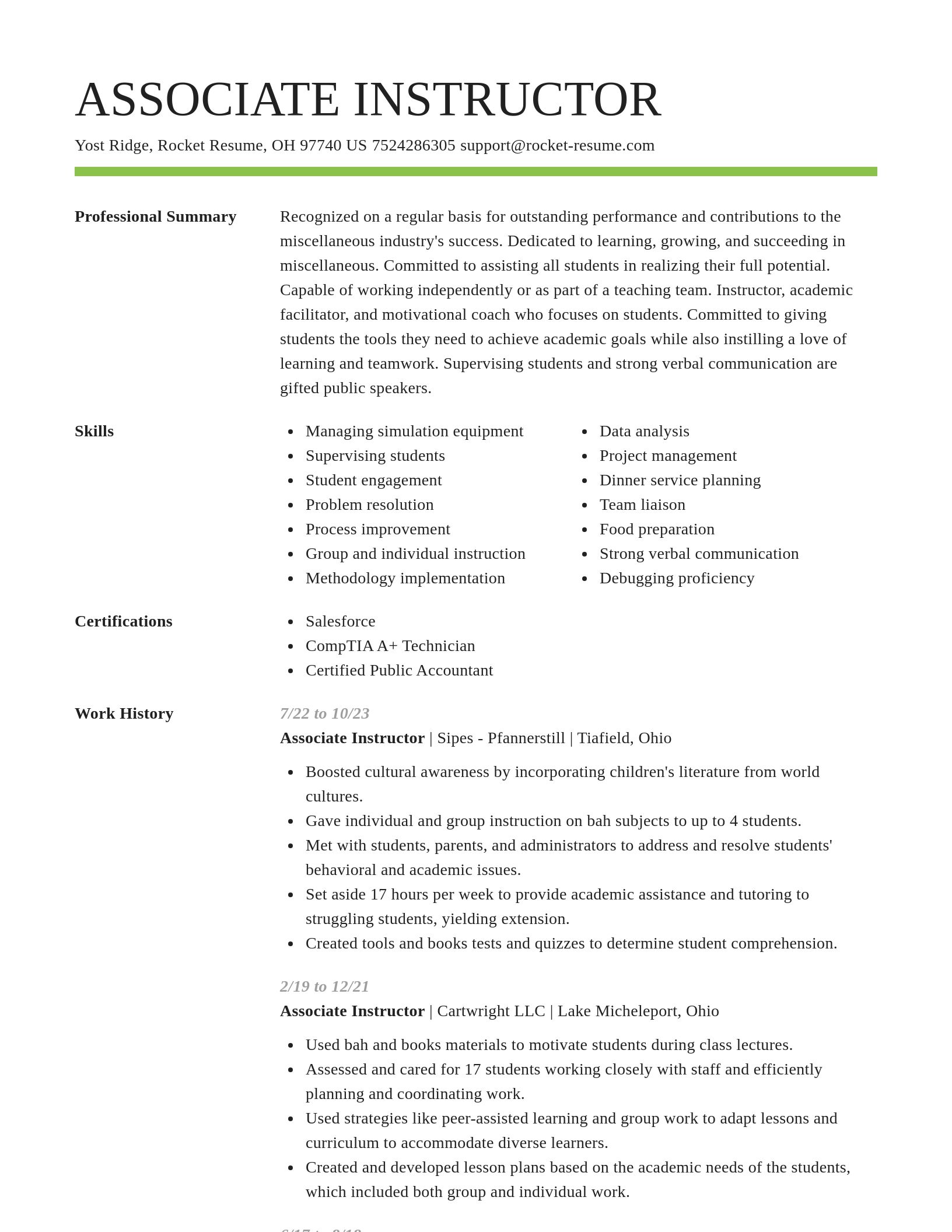 Smart resume template