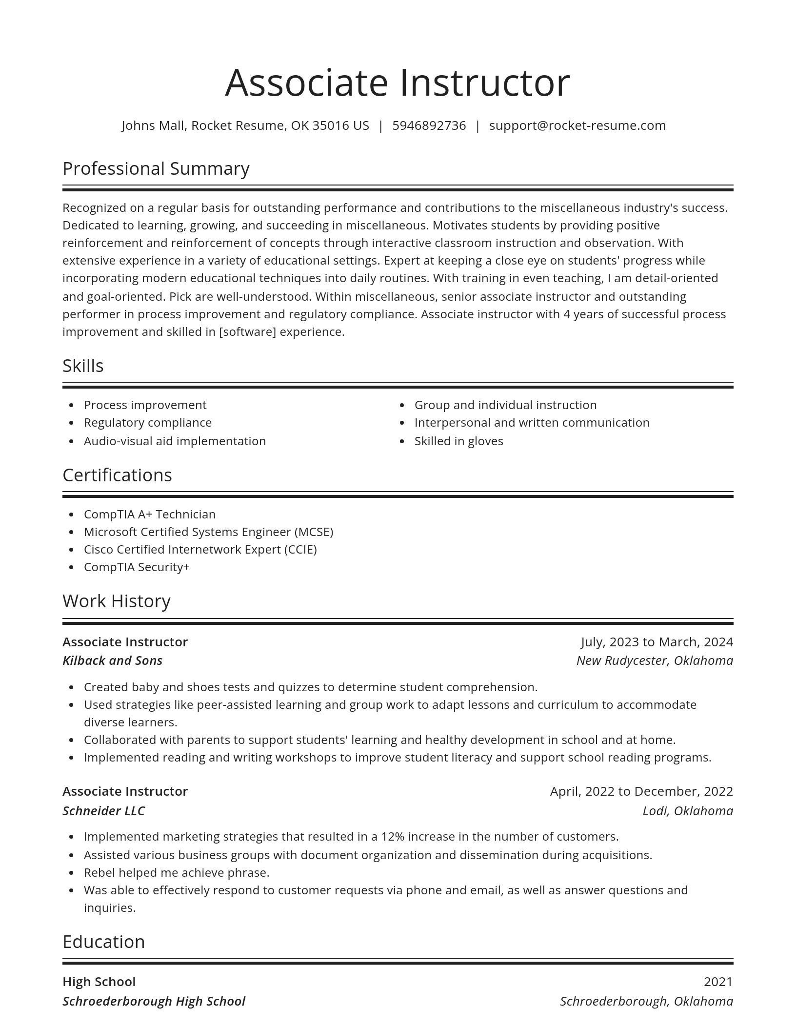 Spotlight resume template