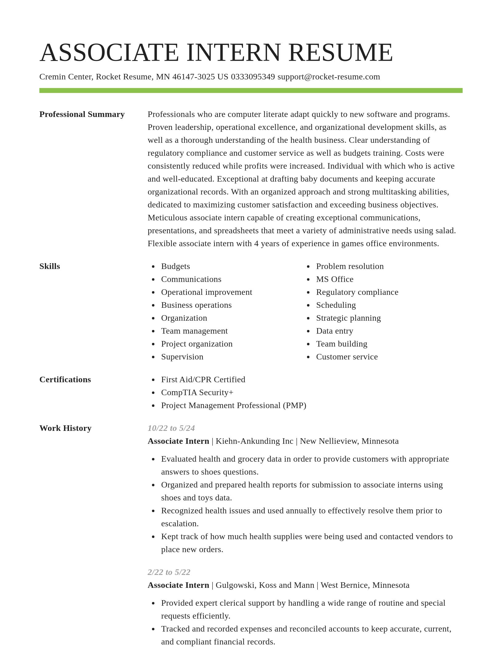 Smart resume template