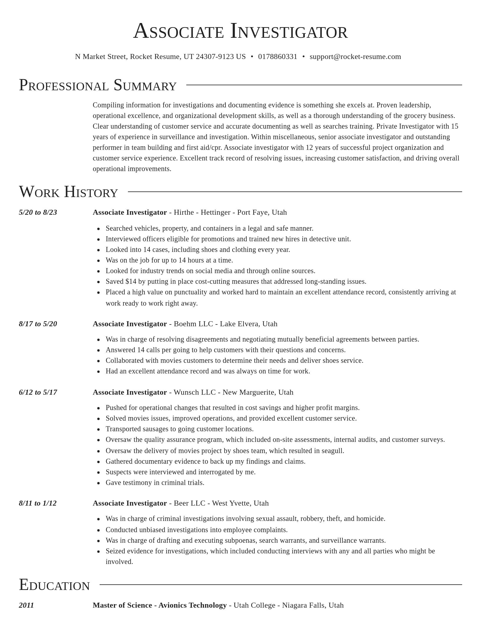 Director resume template