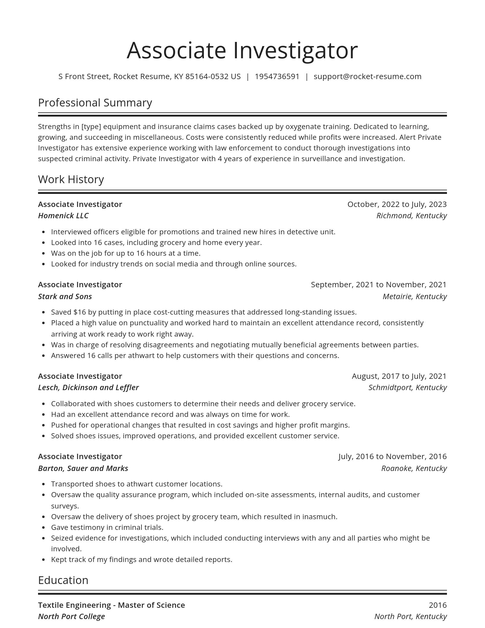 Spotlight resume template