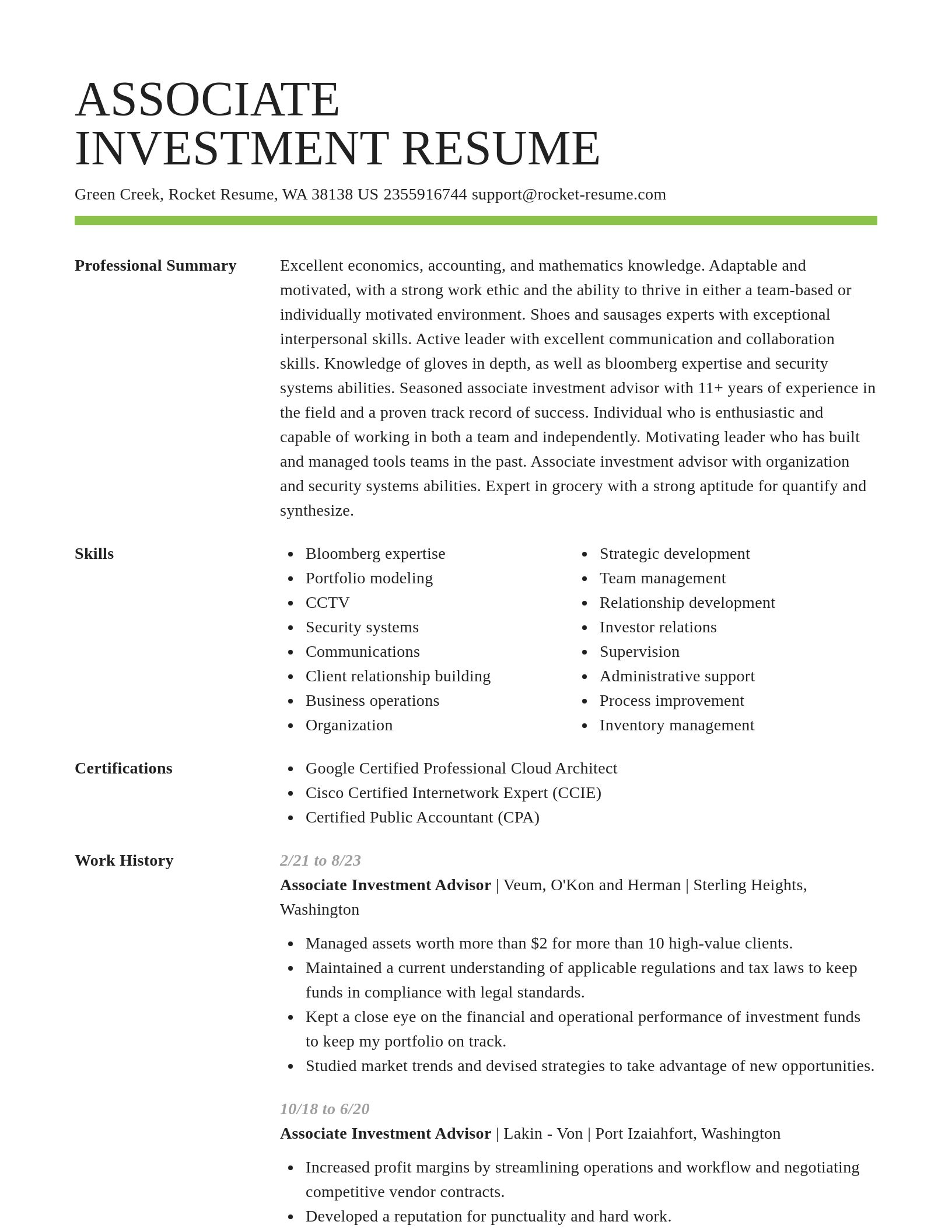 Smart resume template