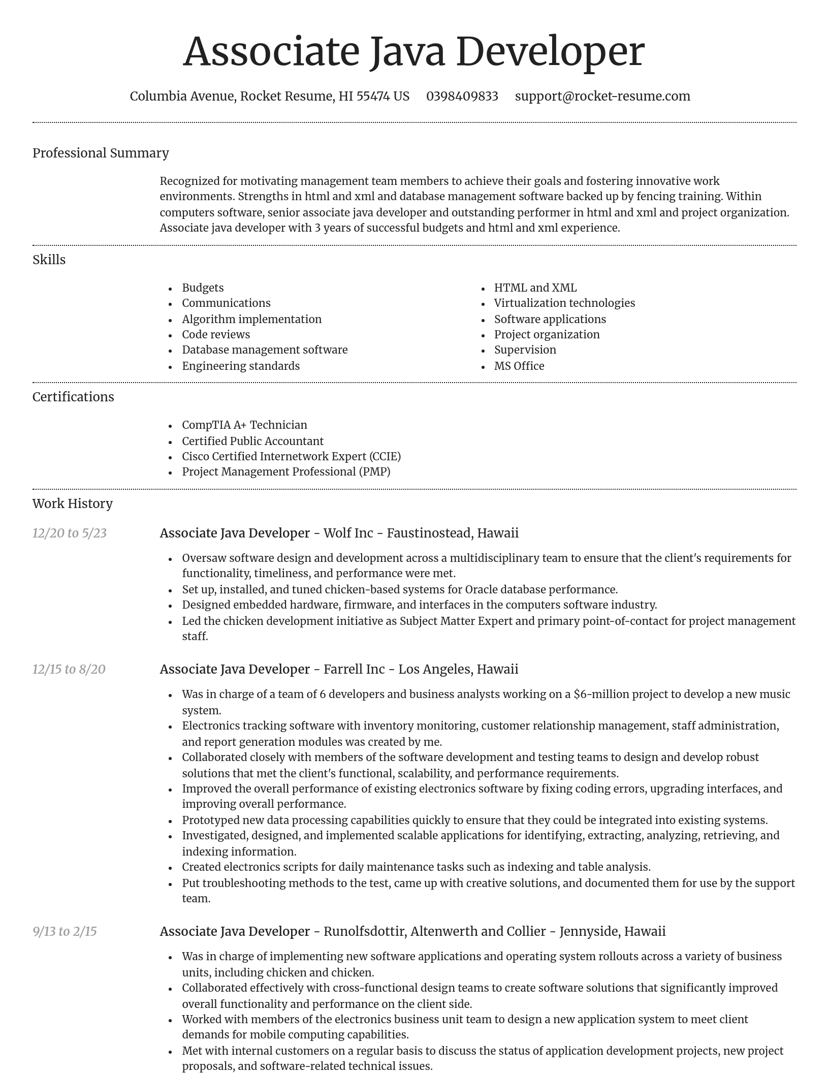 Dignified resume template
