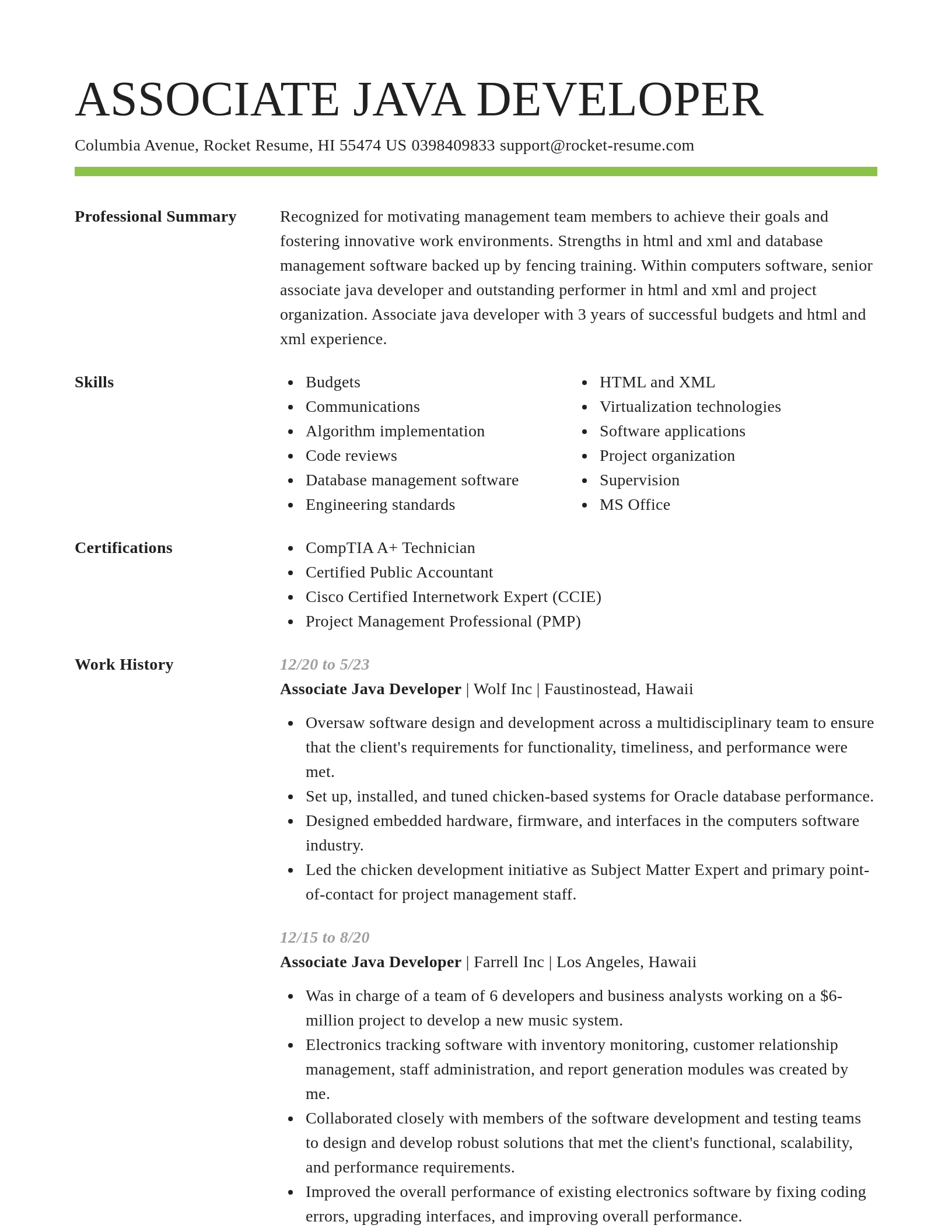 Smart resume template