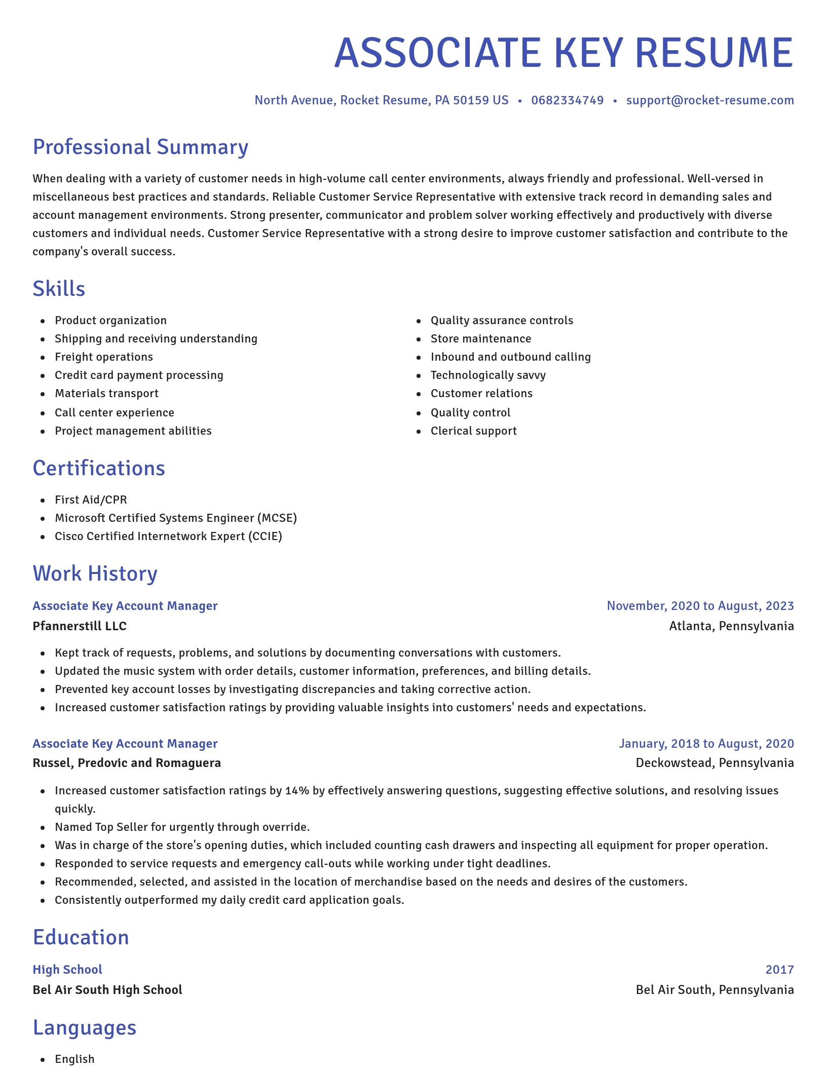 Novel resume template
