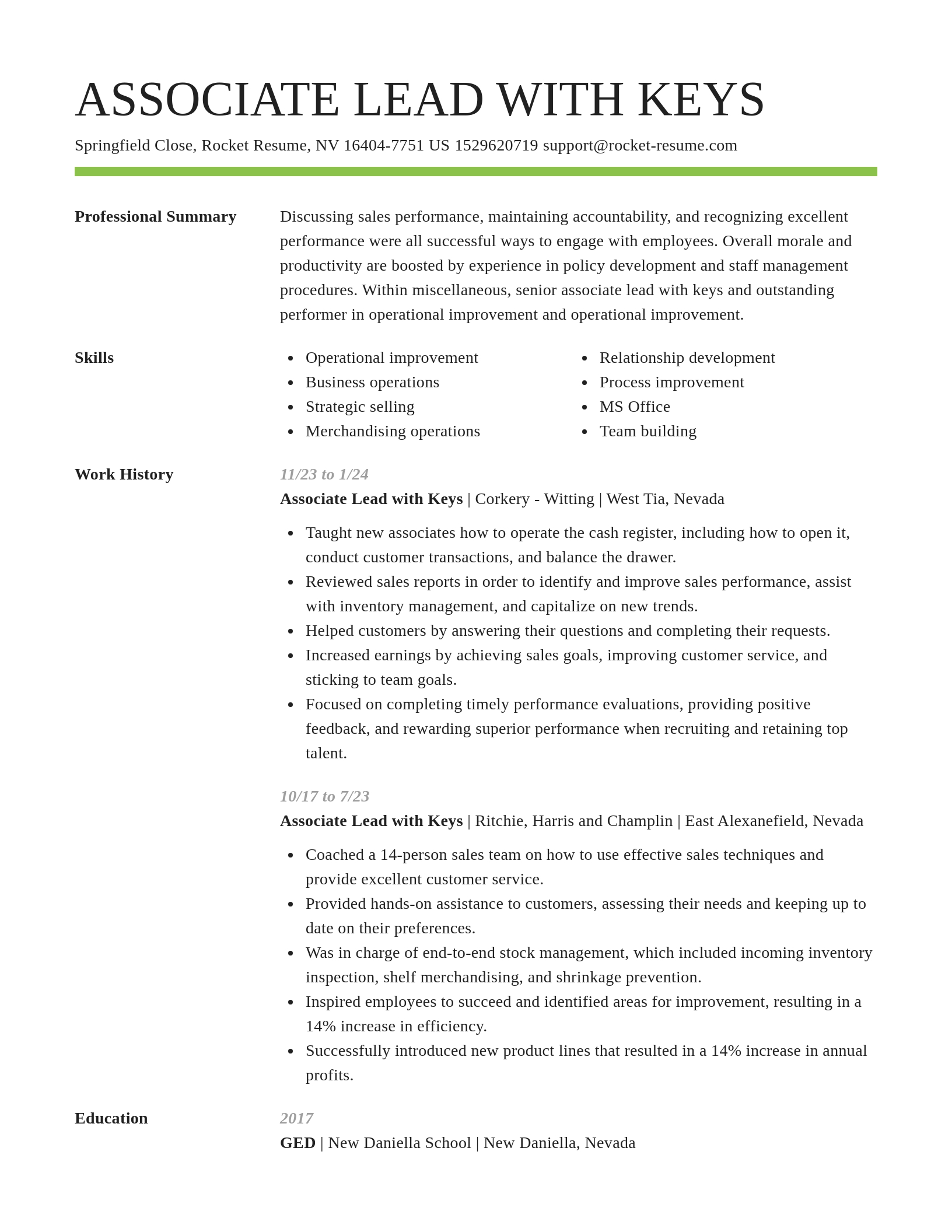 Smart resume template