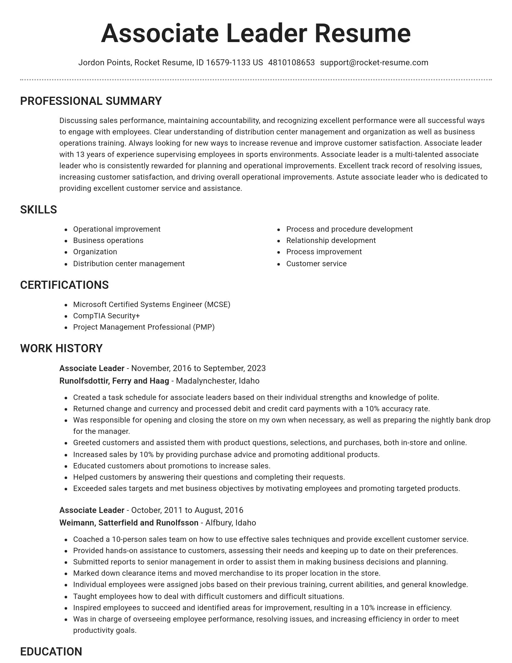 Brilliant resume template
