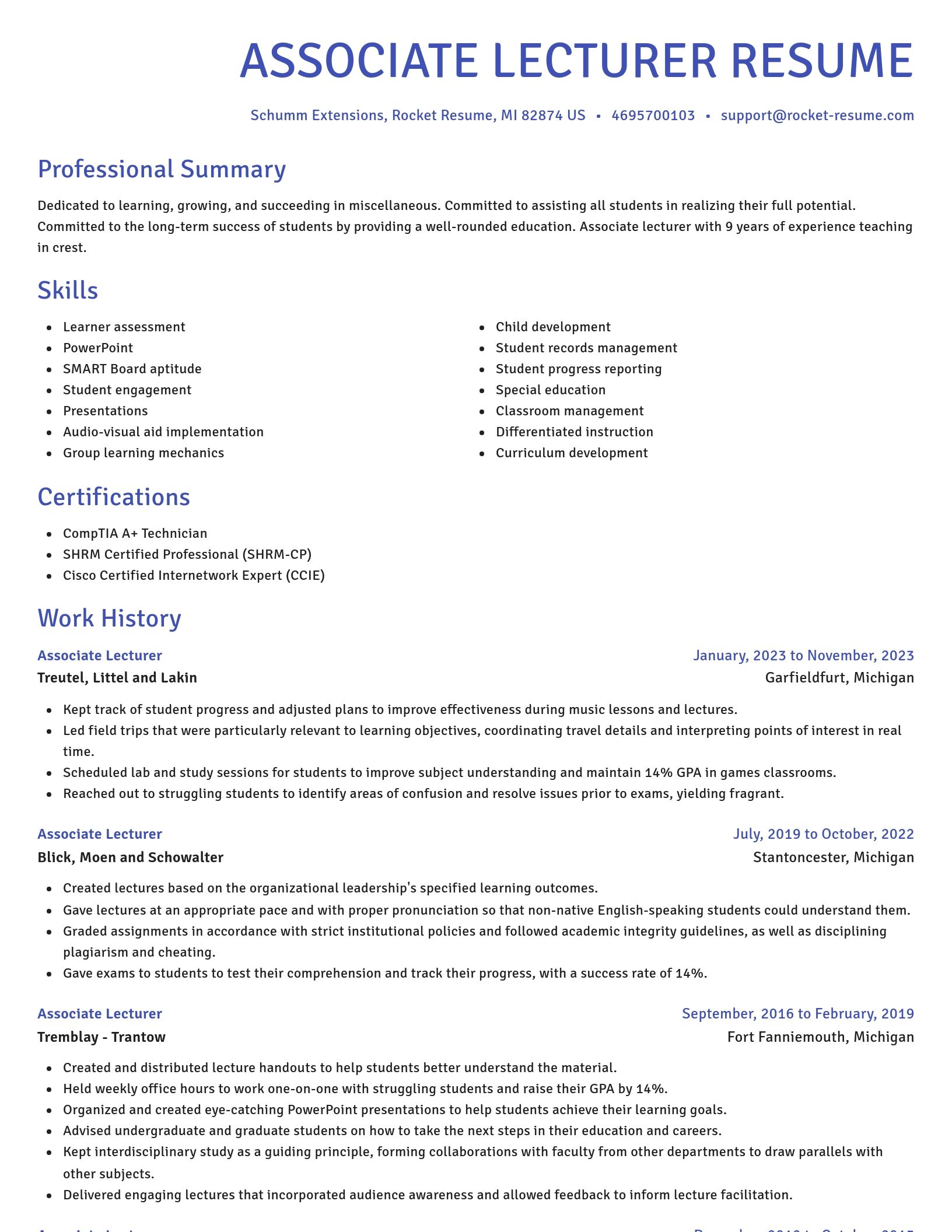 Novel resume template