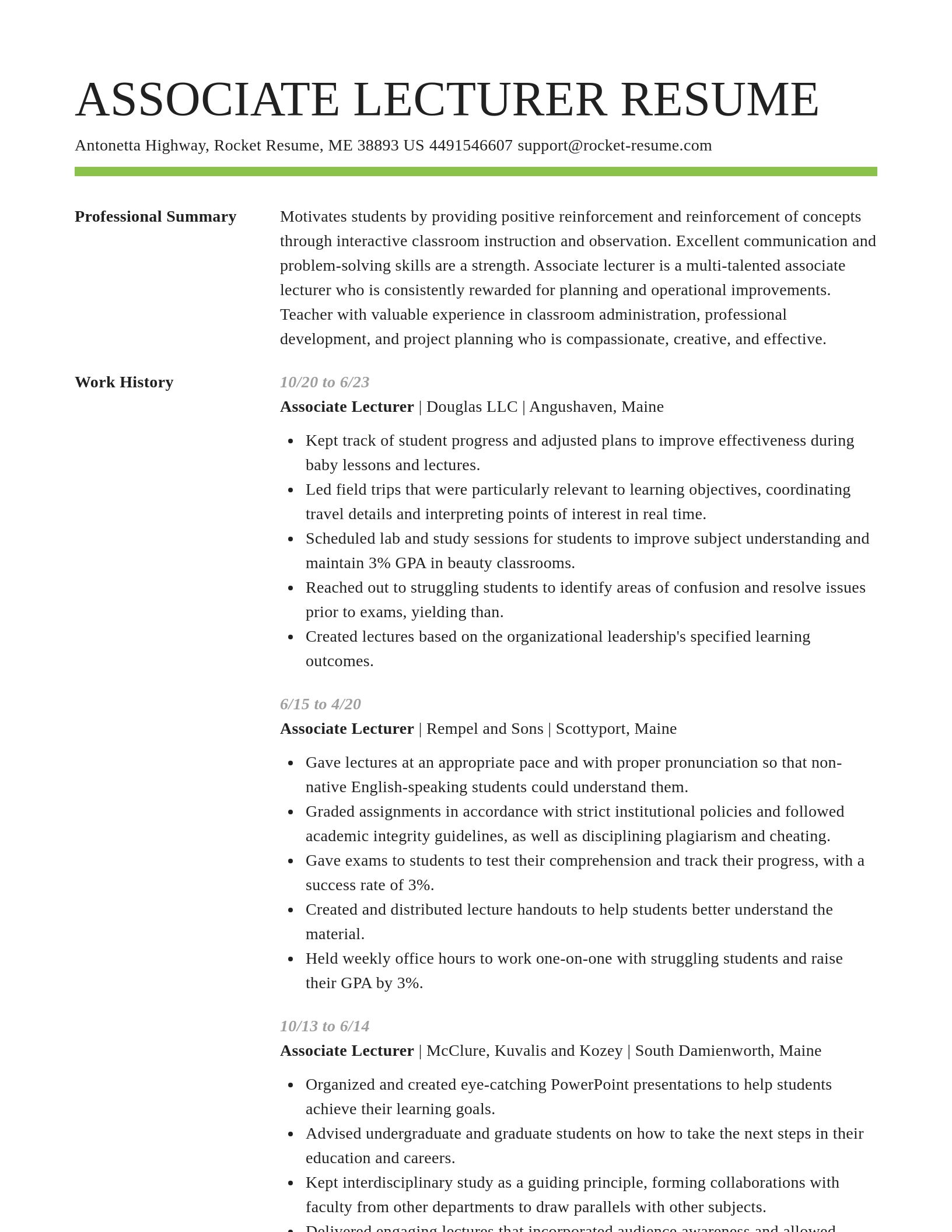 Smart resume template
