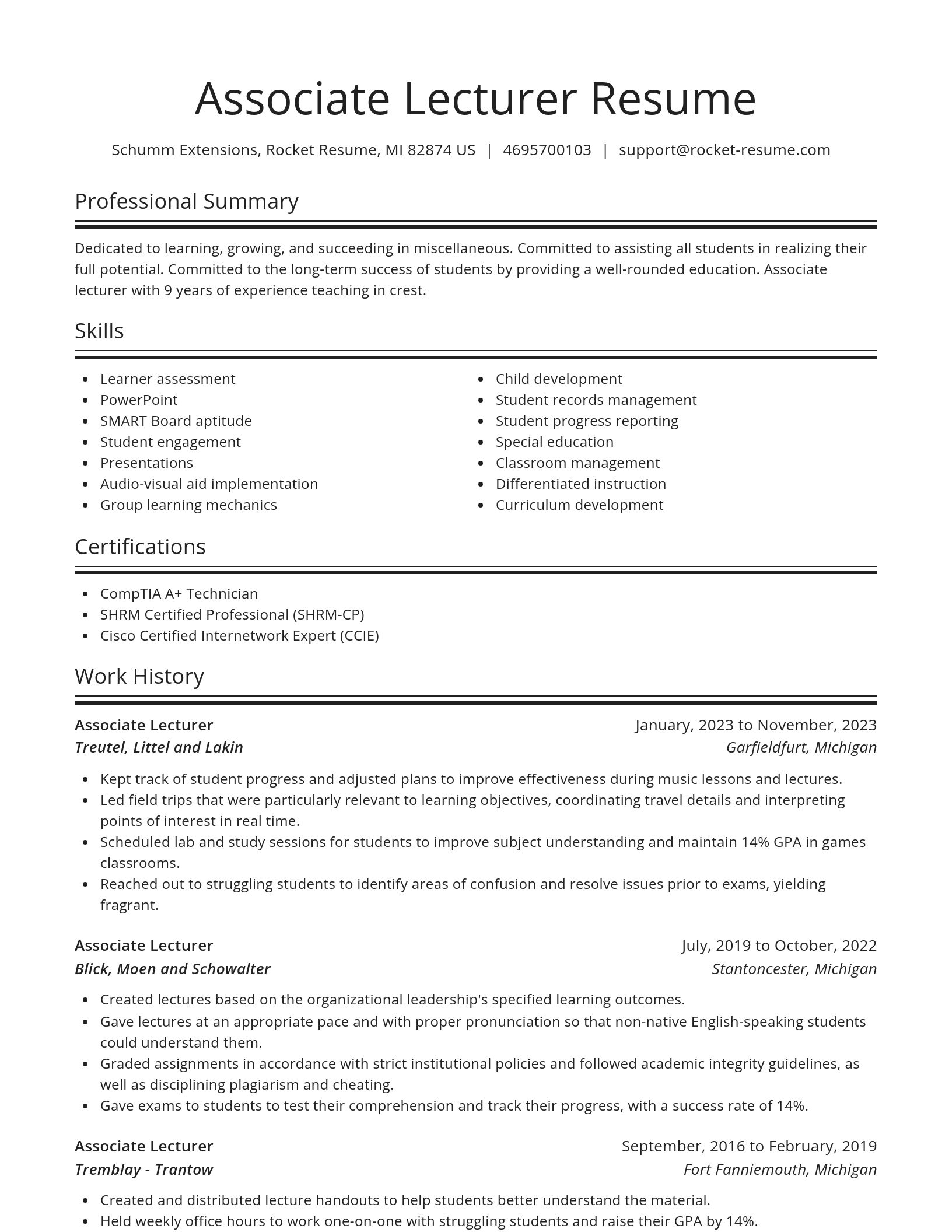 Spotlight resume template