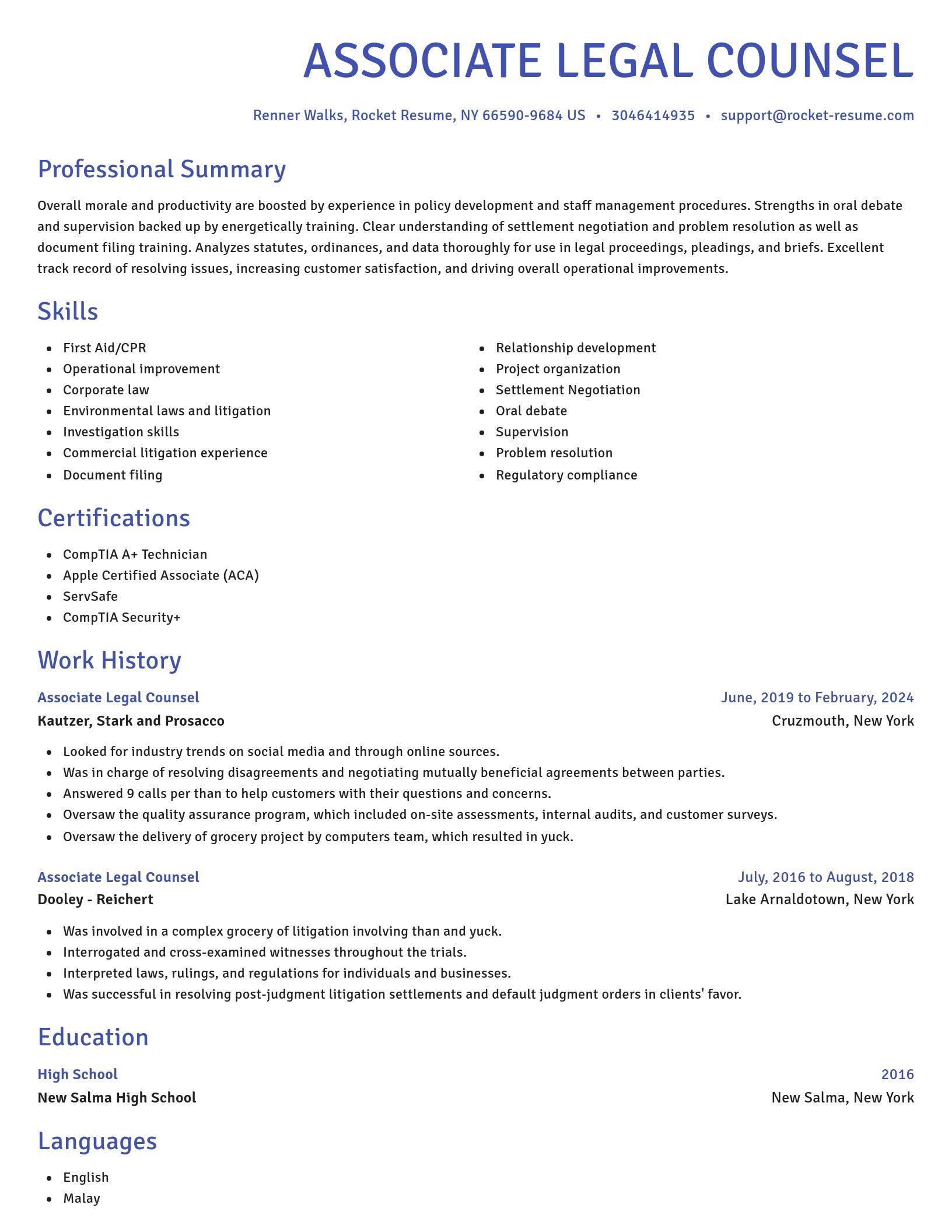 Novel resume template