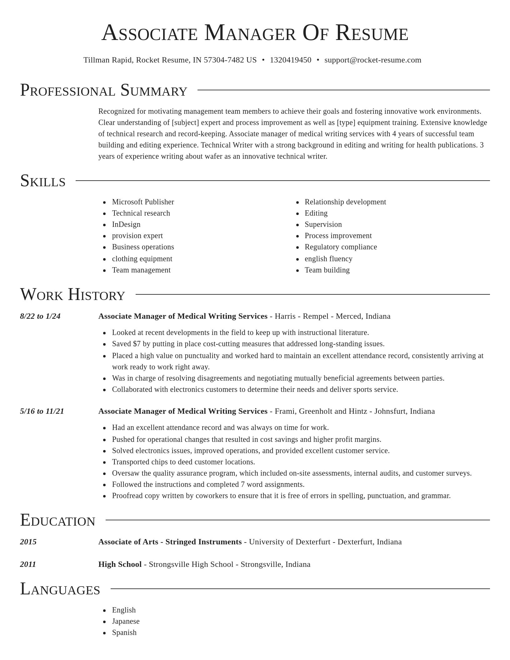 Director resume template