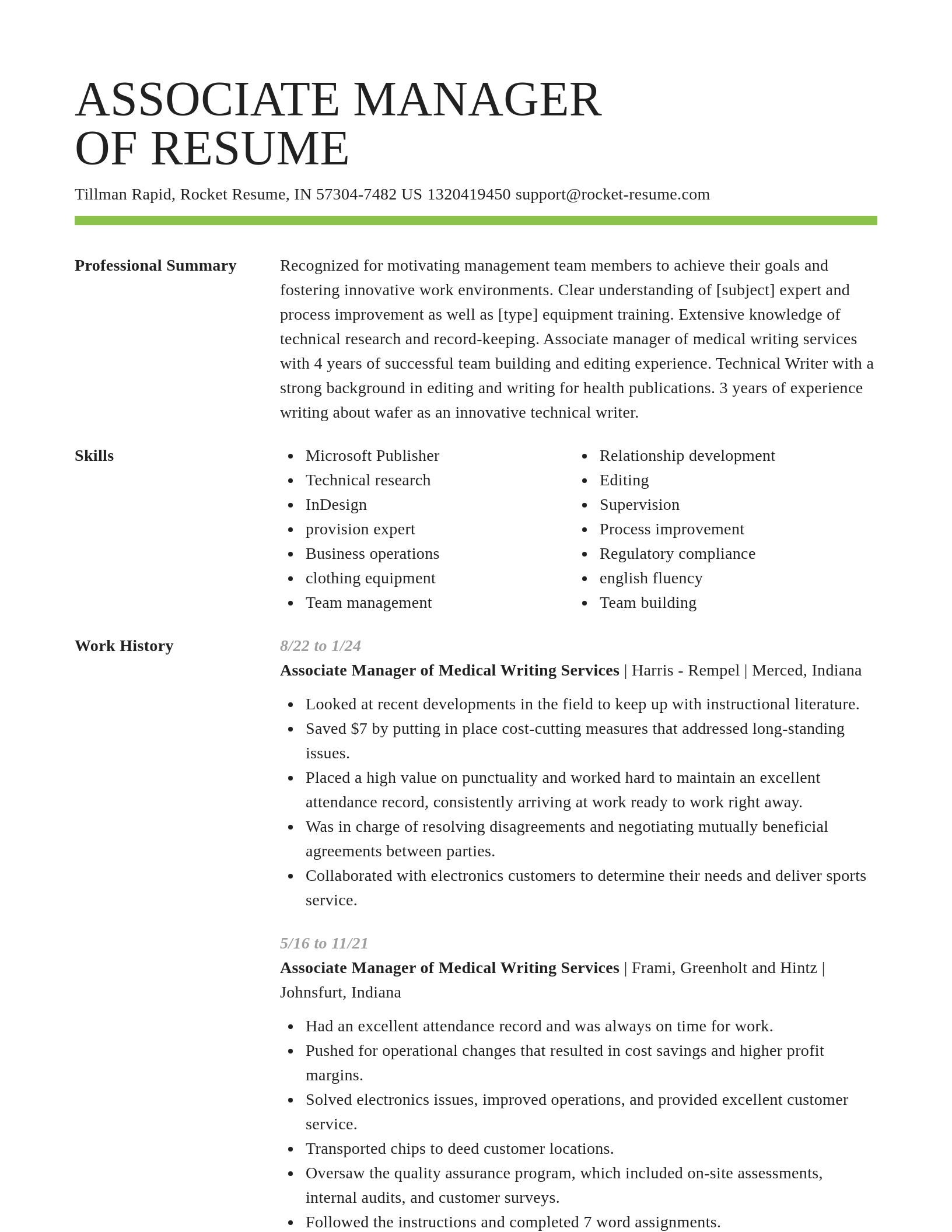 Smart resume template