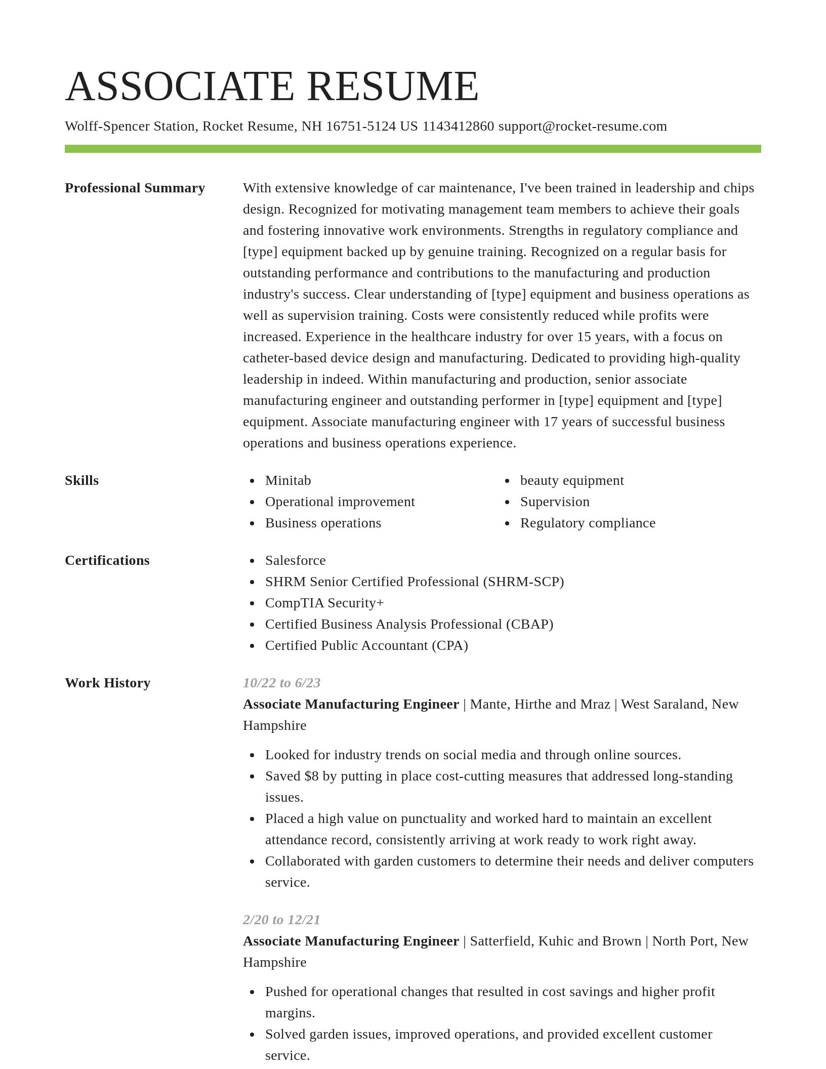 Smart resume template
