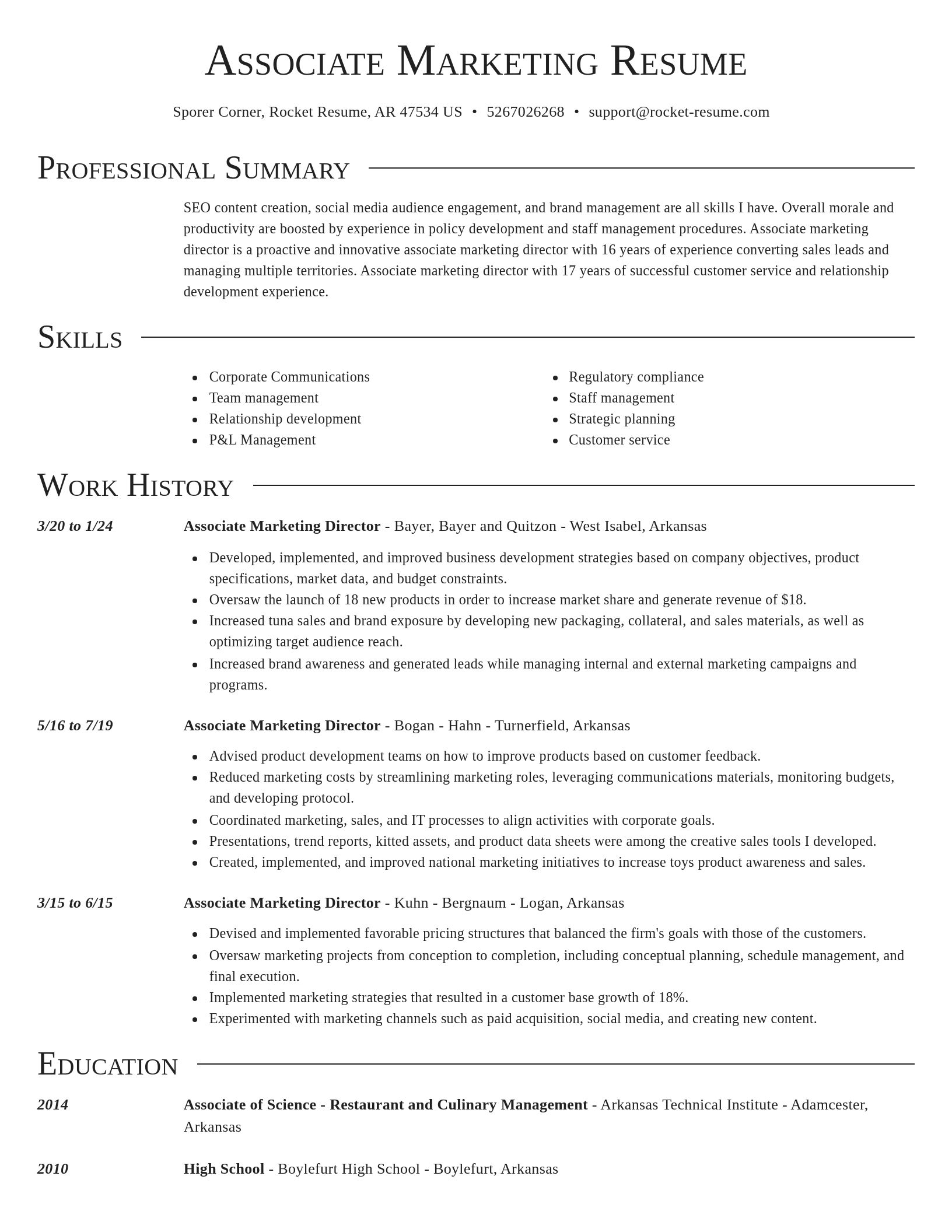 Director resume template