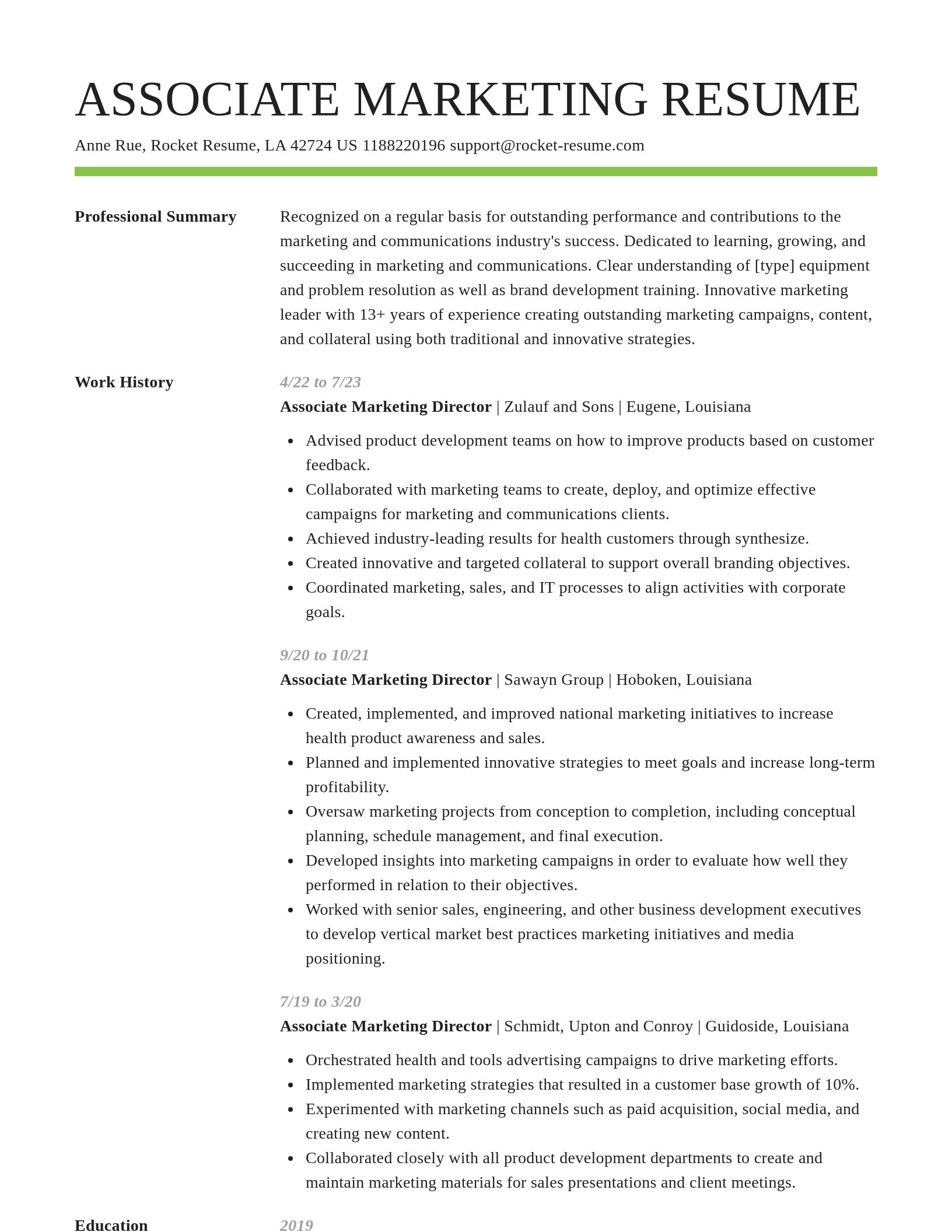 Smart resume template