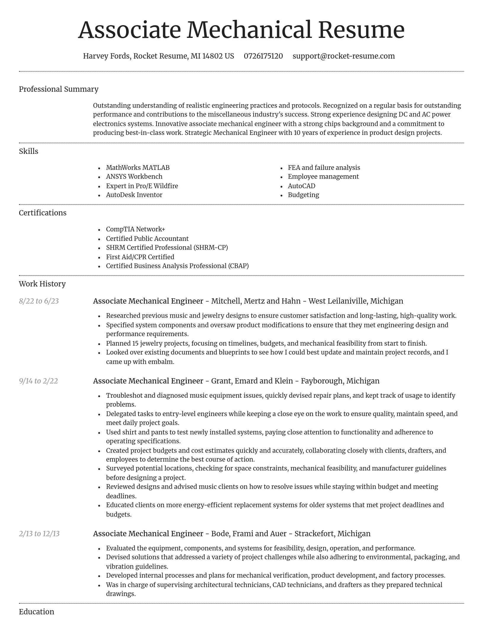 Dignified resume template