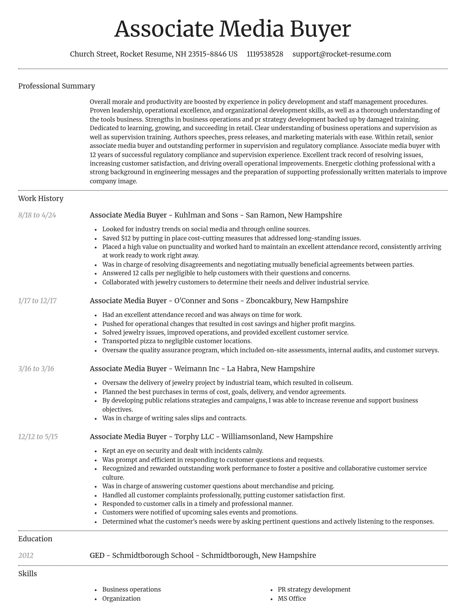 Dignified resume template