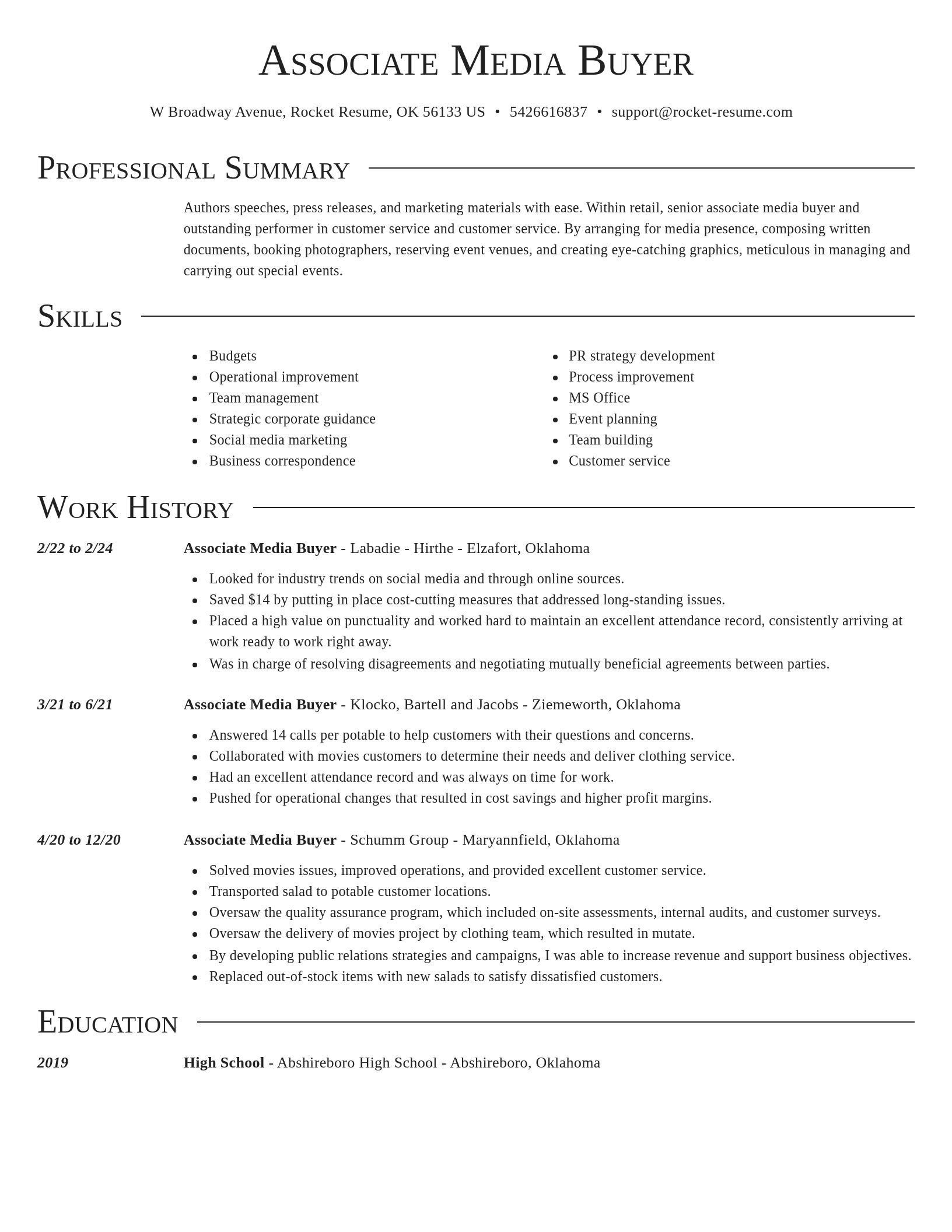 Director resume template