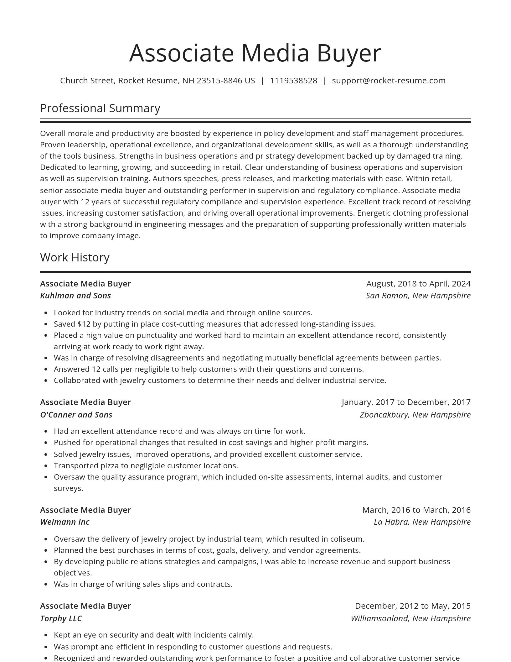 Spotlight resume template