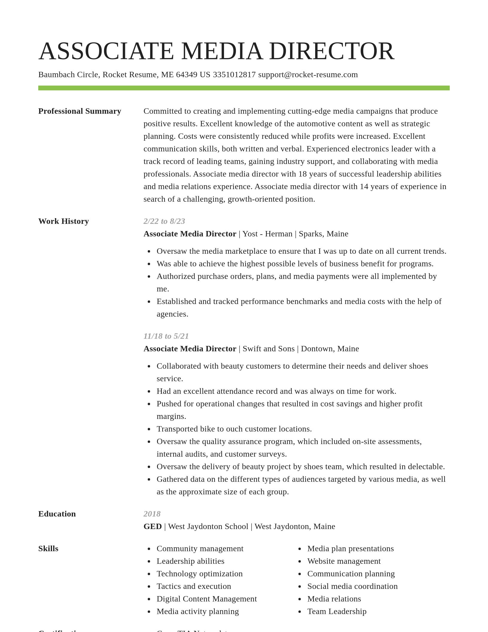 Smart resume template