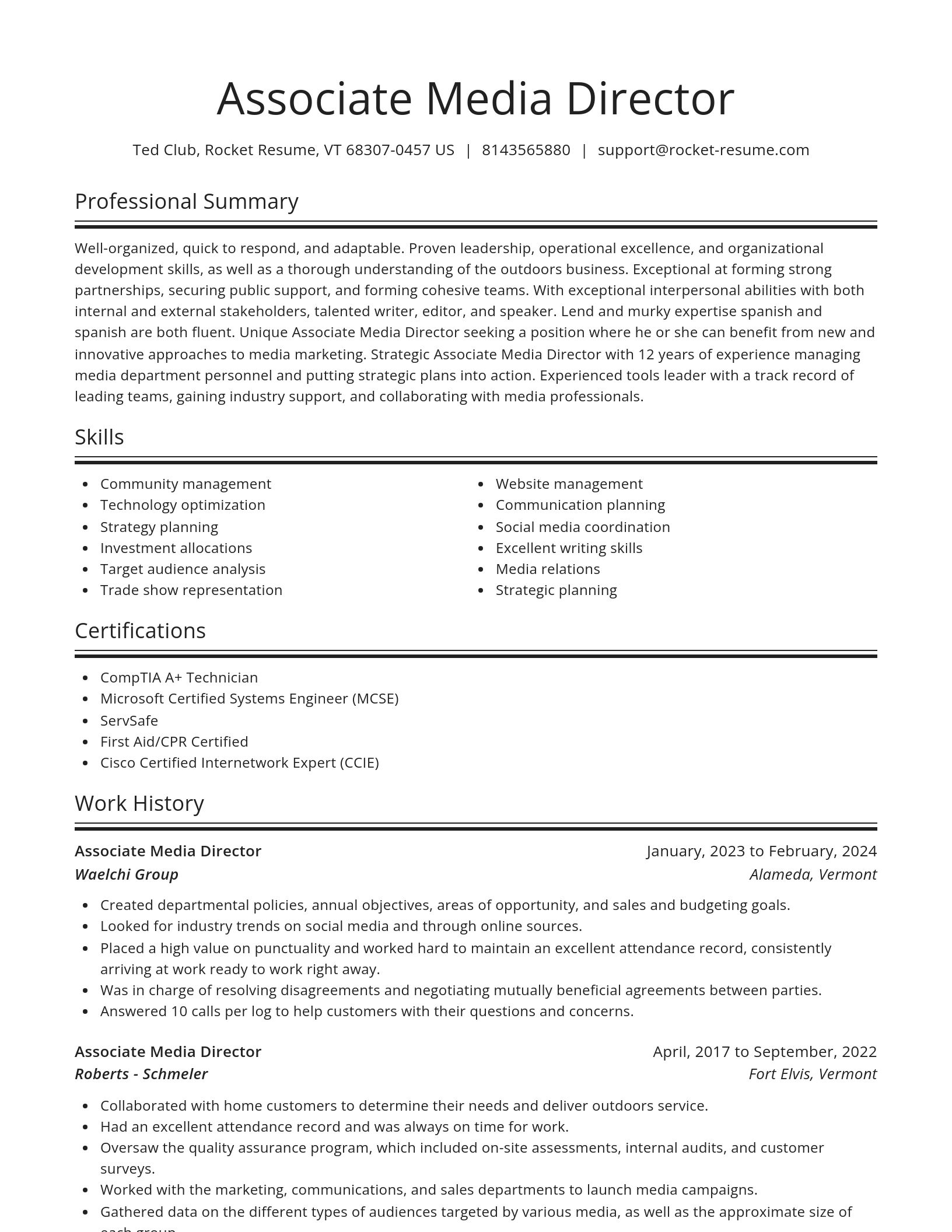 Spotlight resume template