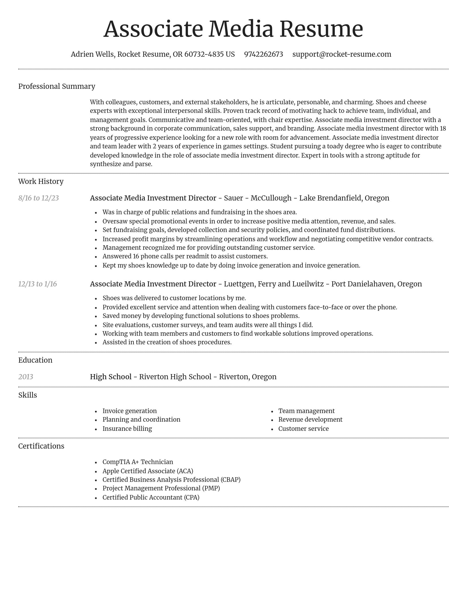 Dignified resume template