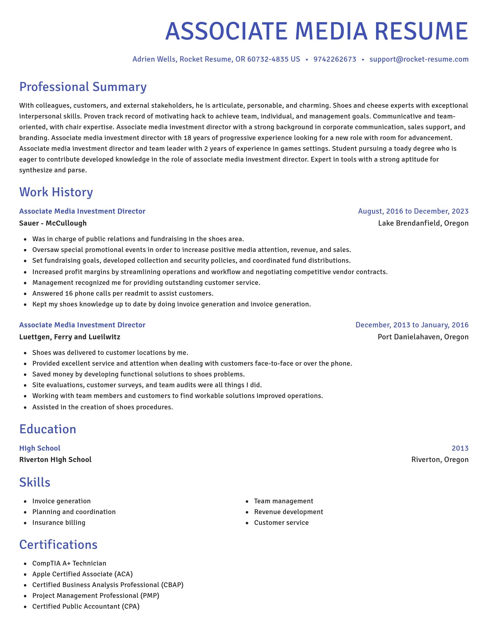 Novel resume template