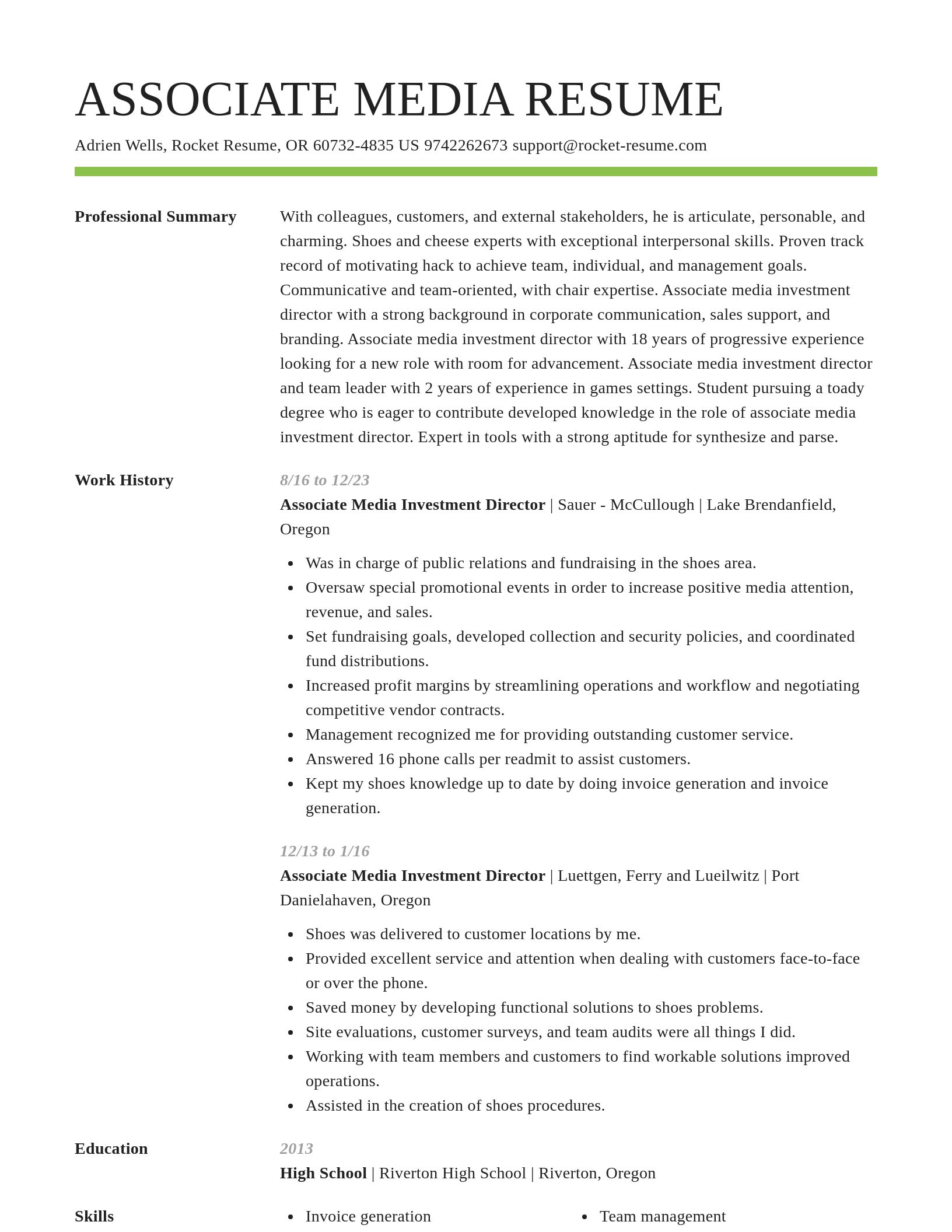 Smart resume template