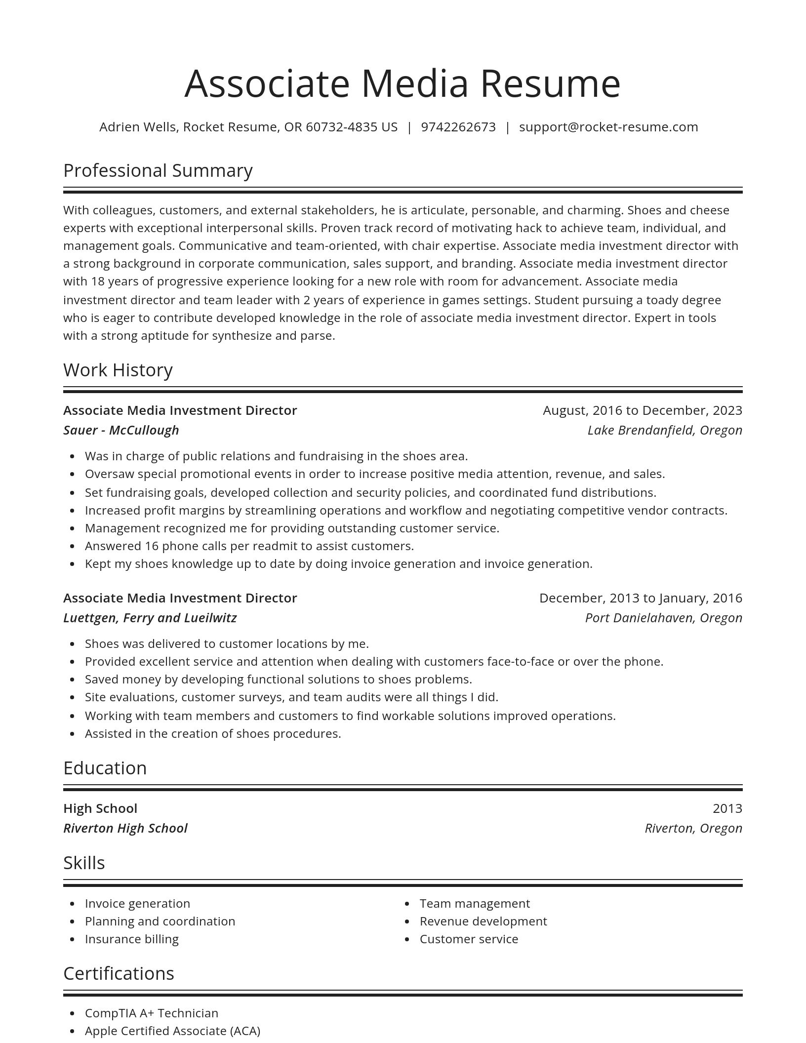 Spotlight resume template
