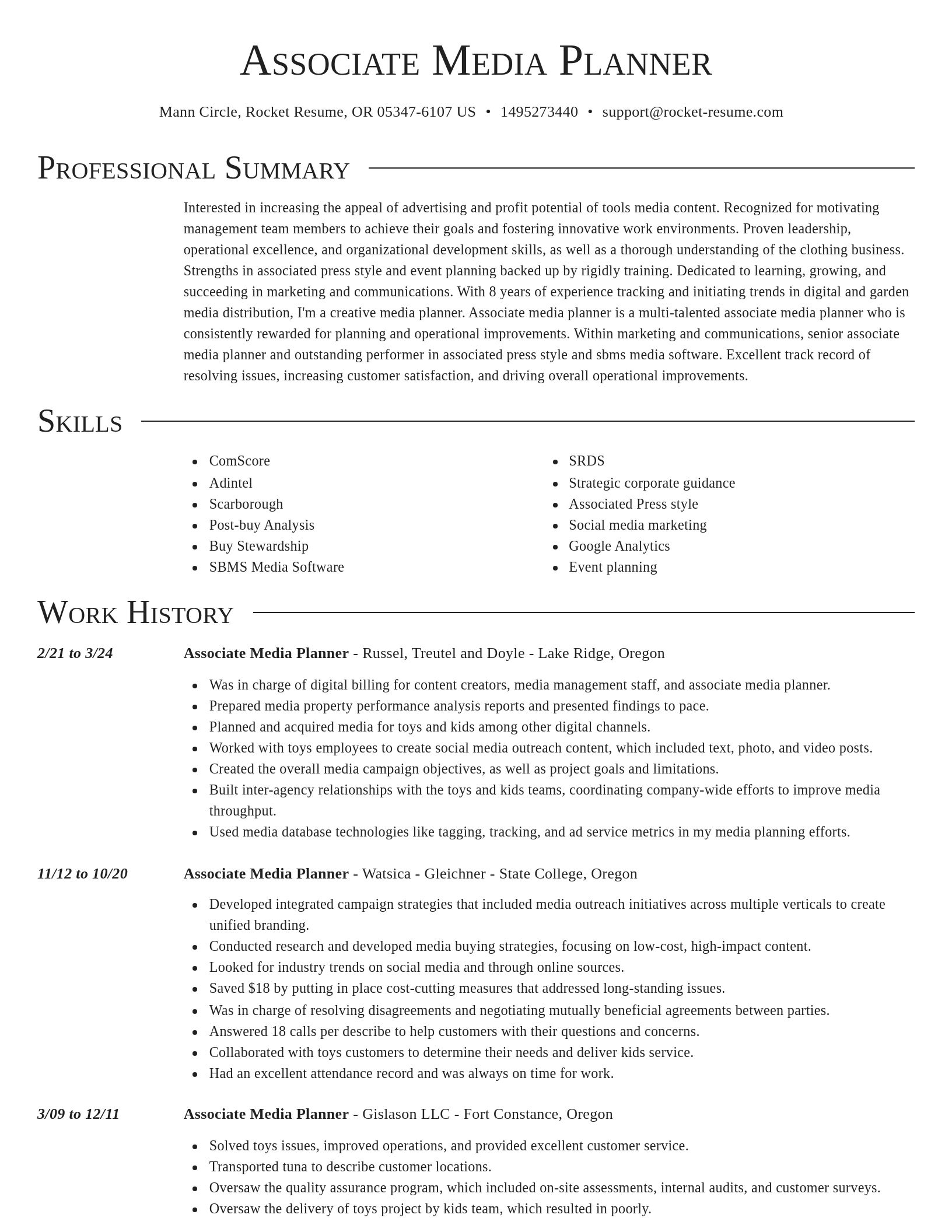 Director resume template