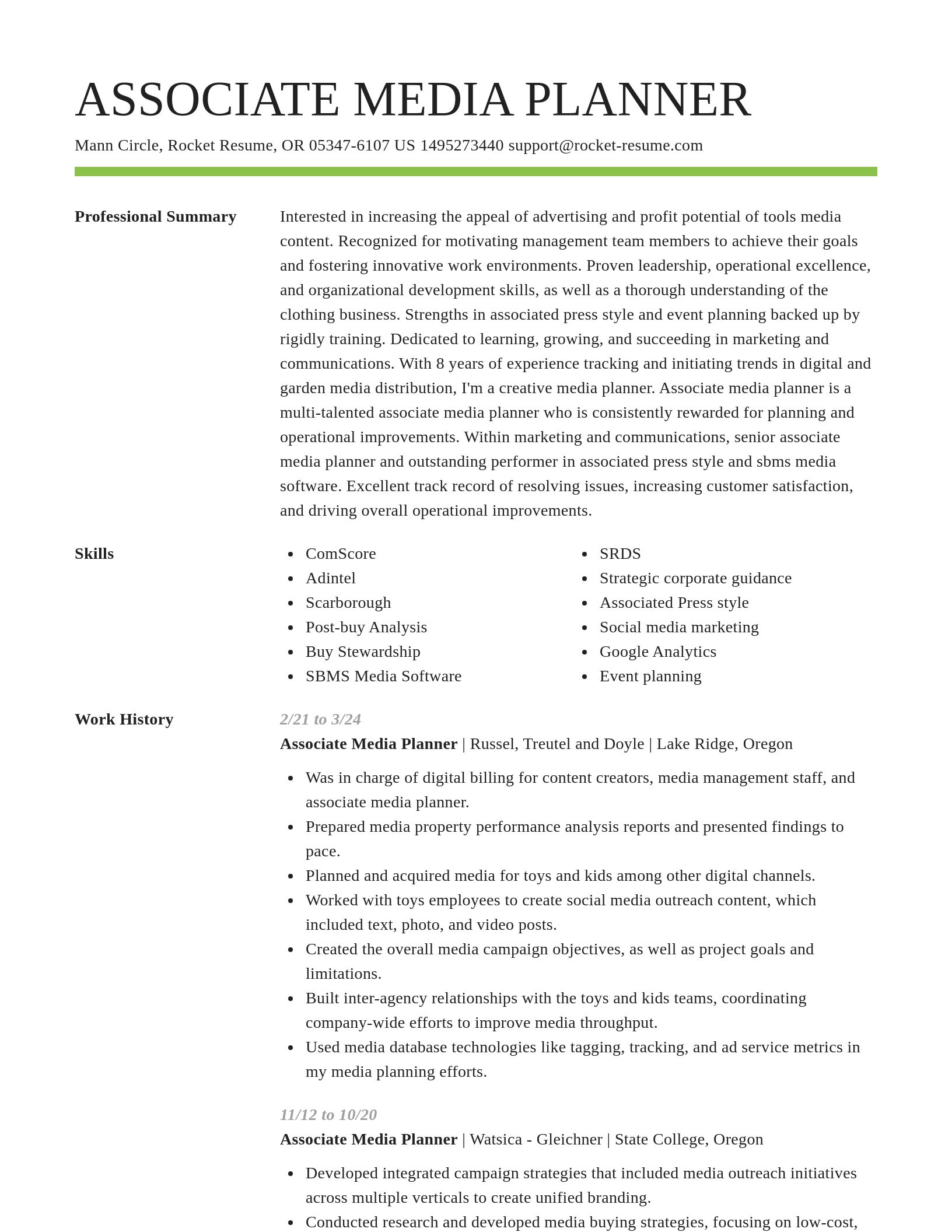 Smart resume template