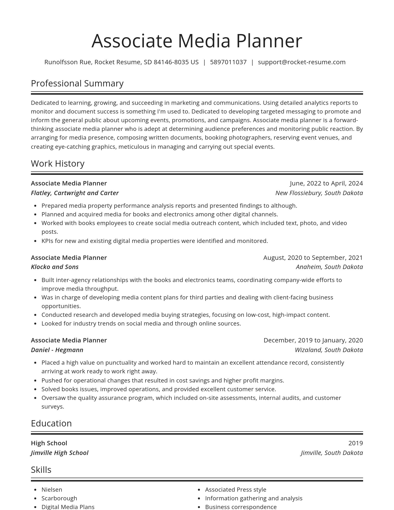 Spotlight resume template